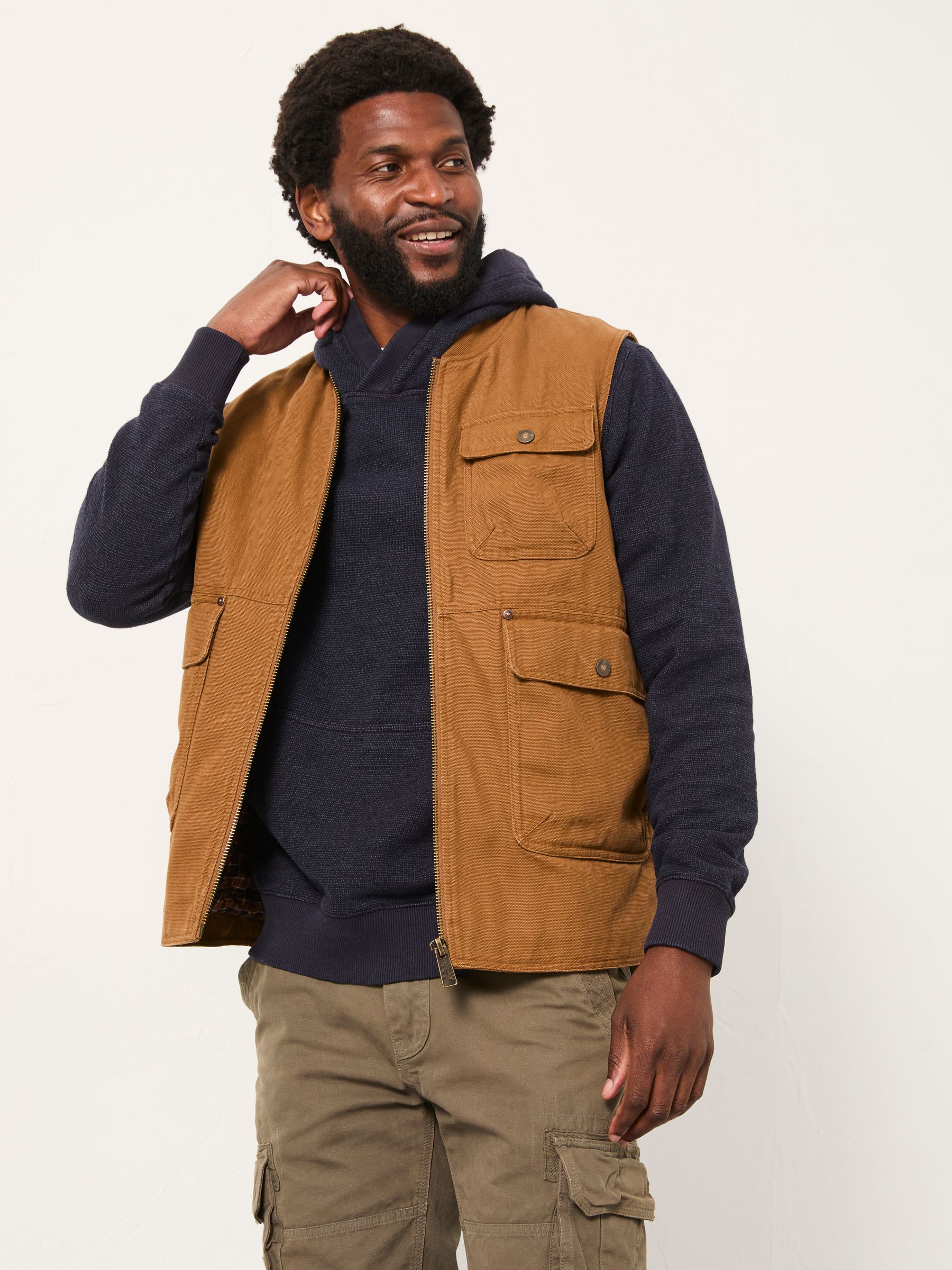 Rydal Light Brown Canvas Gilet - Image 6 of 7