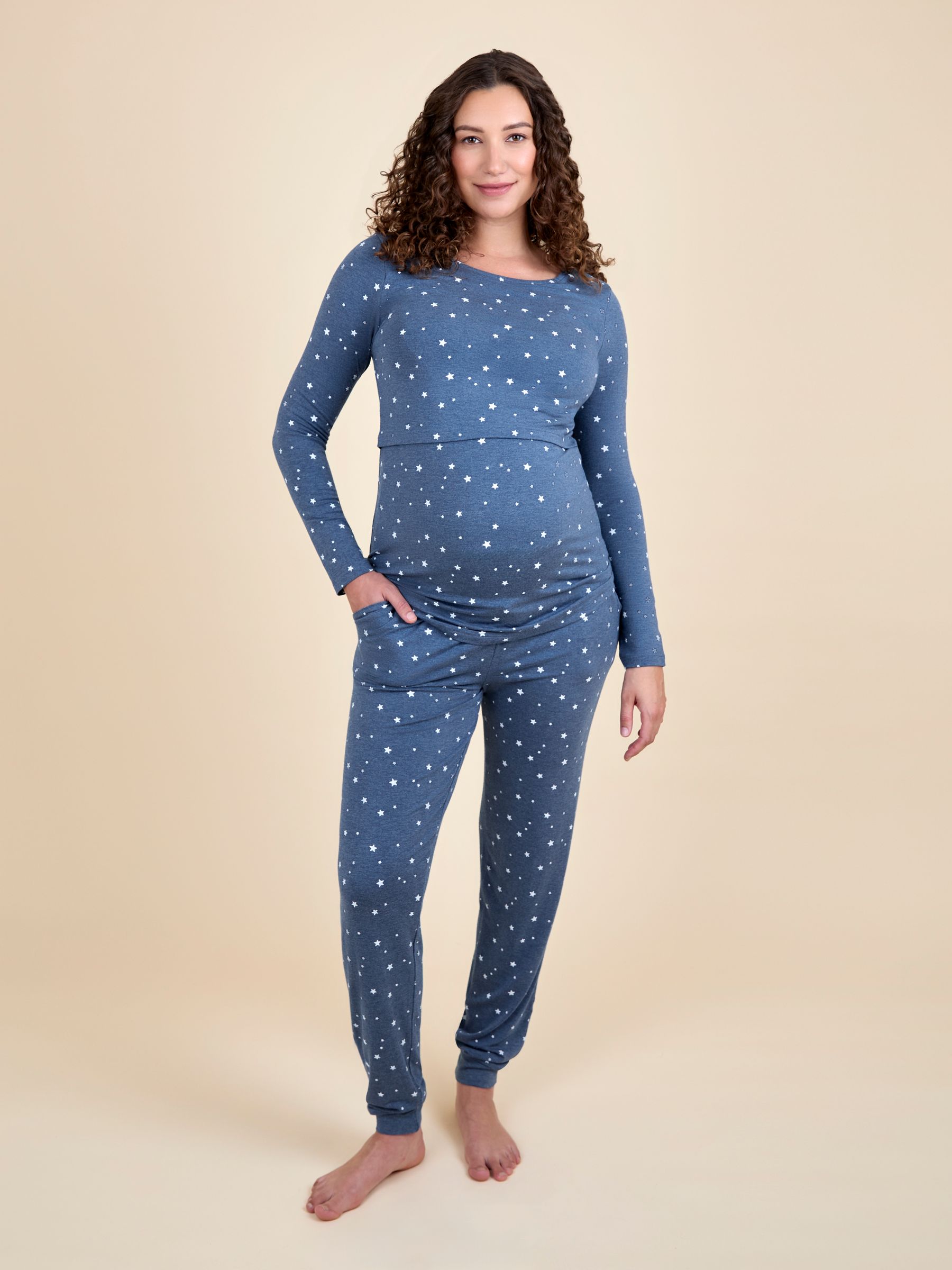 Blue Maternity & Nursing Leopard  Pyjama Set - Image 5 of 9