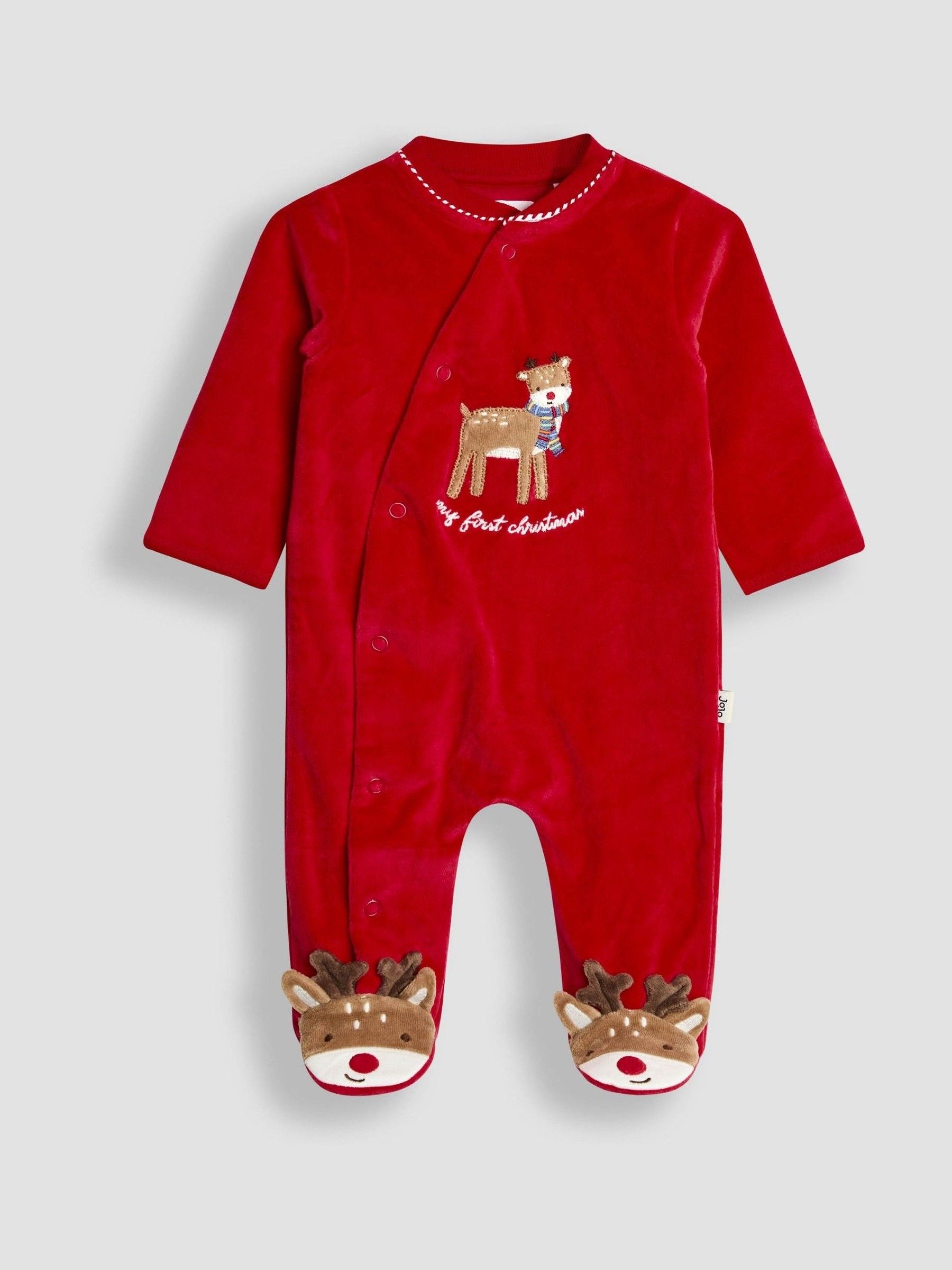 Red Raindeer My First Christmas Velour All-In-One - Image 5 of 8