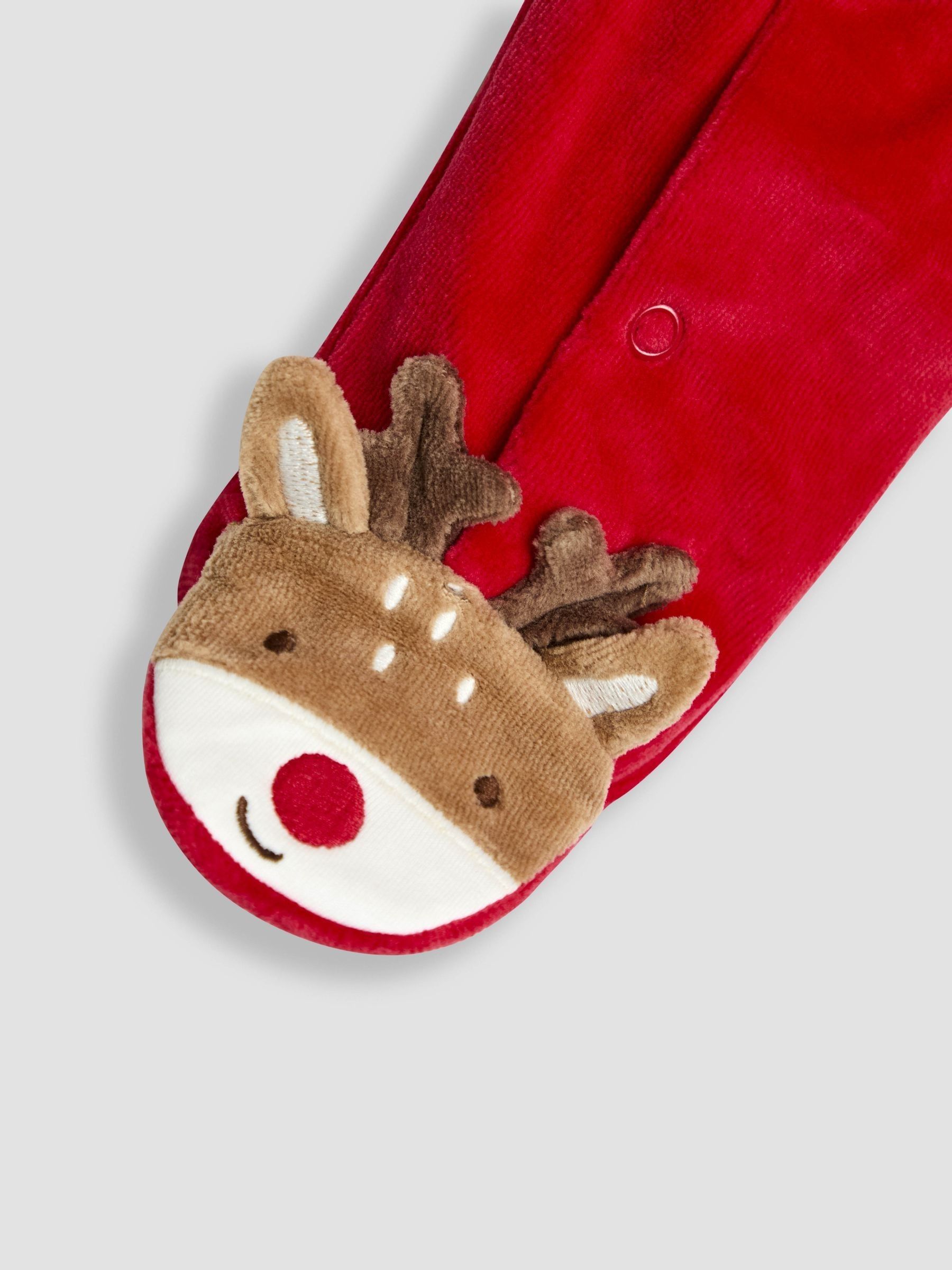Red Raindeer My First Christmas Velour All-In-One - Image 6 of 8