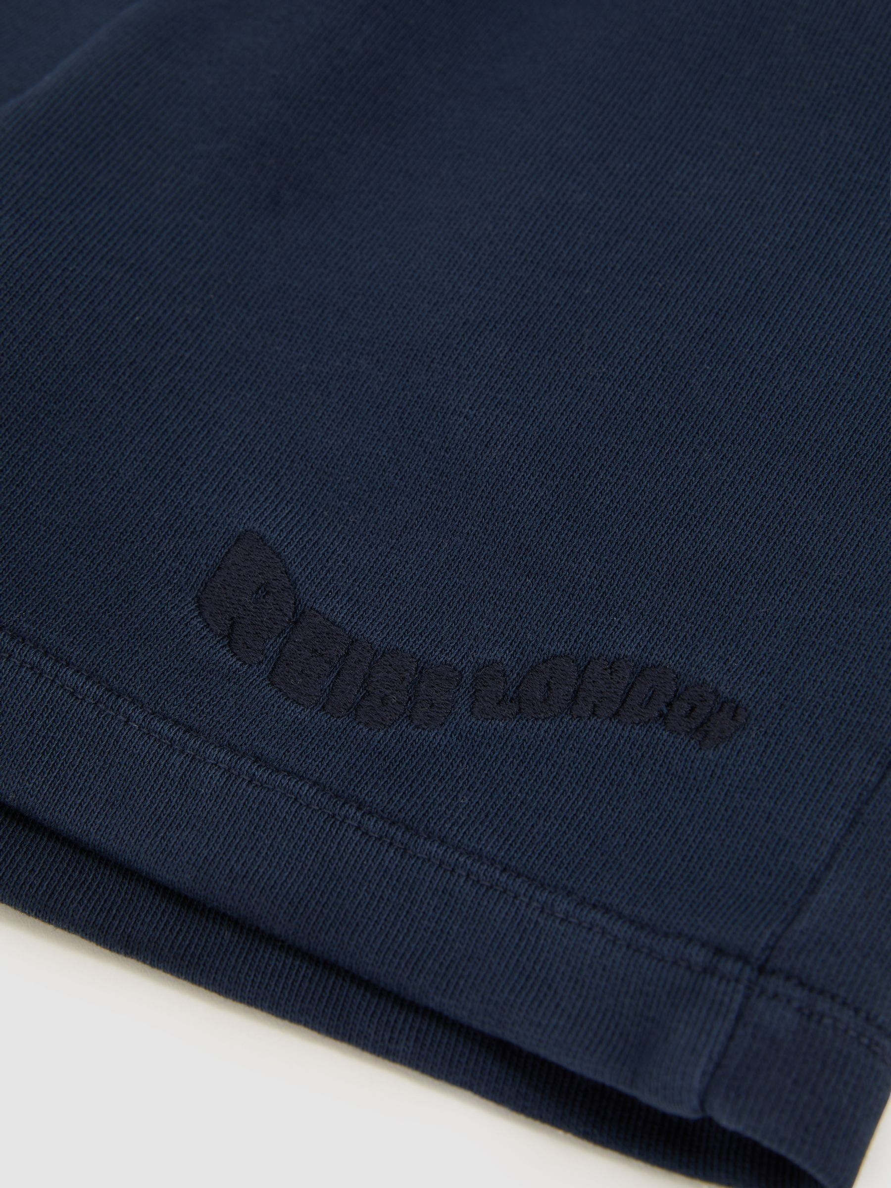 3-9 yrs Cotton Brand-Embroidered Shorts in Washed Navy - Image 4 of 4