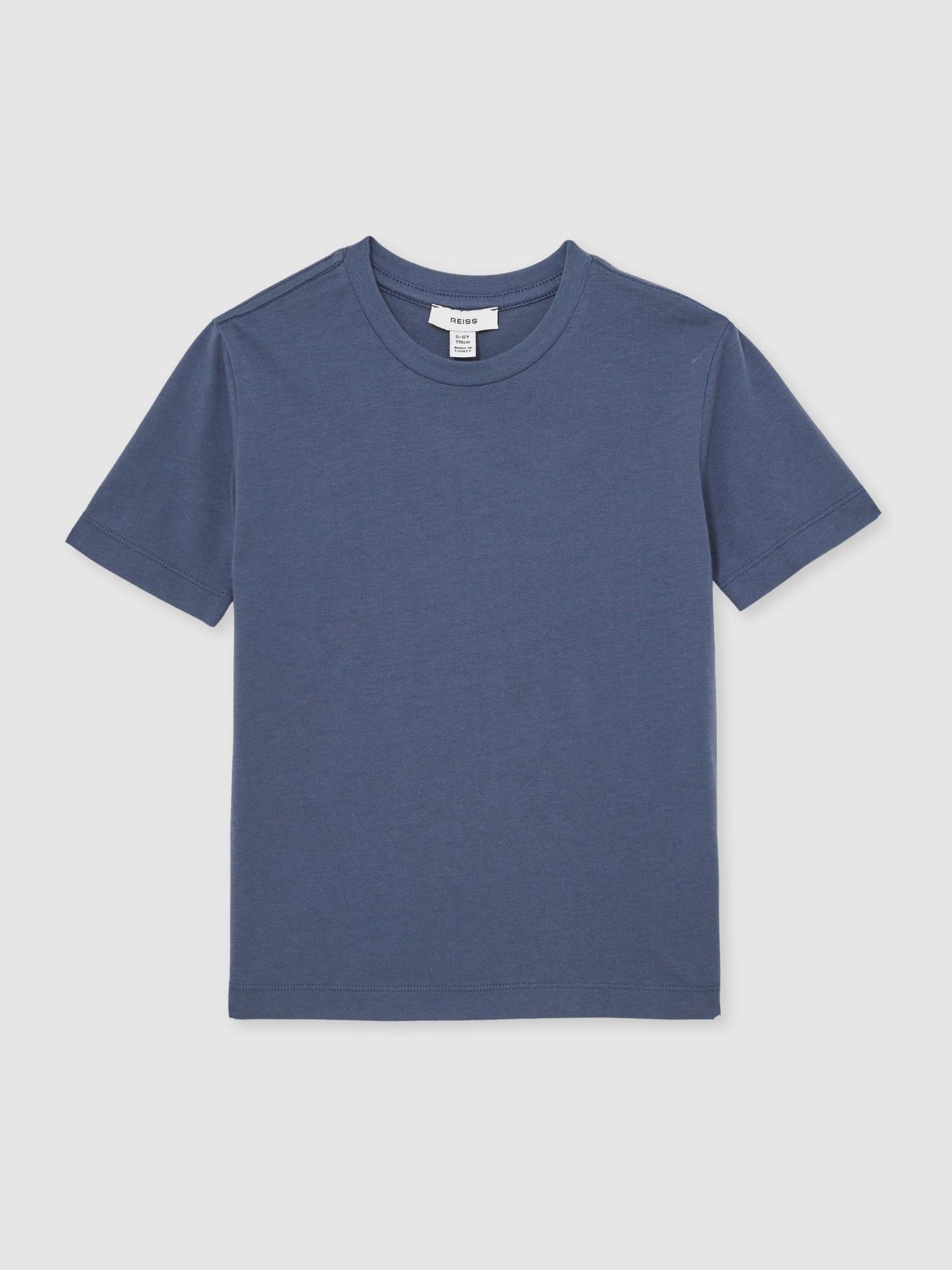 9-13 yrs Crew Neck T-Shirt in Ocean Blue - Image 2 of 4