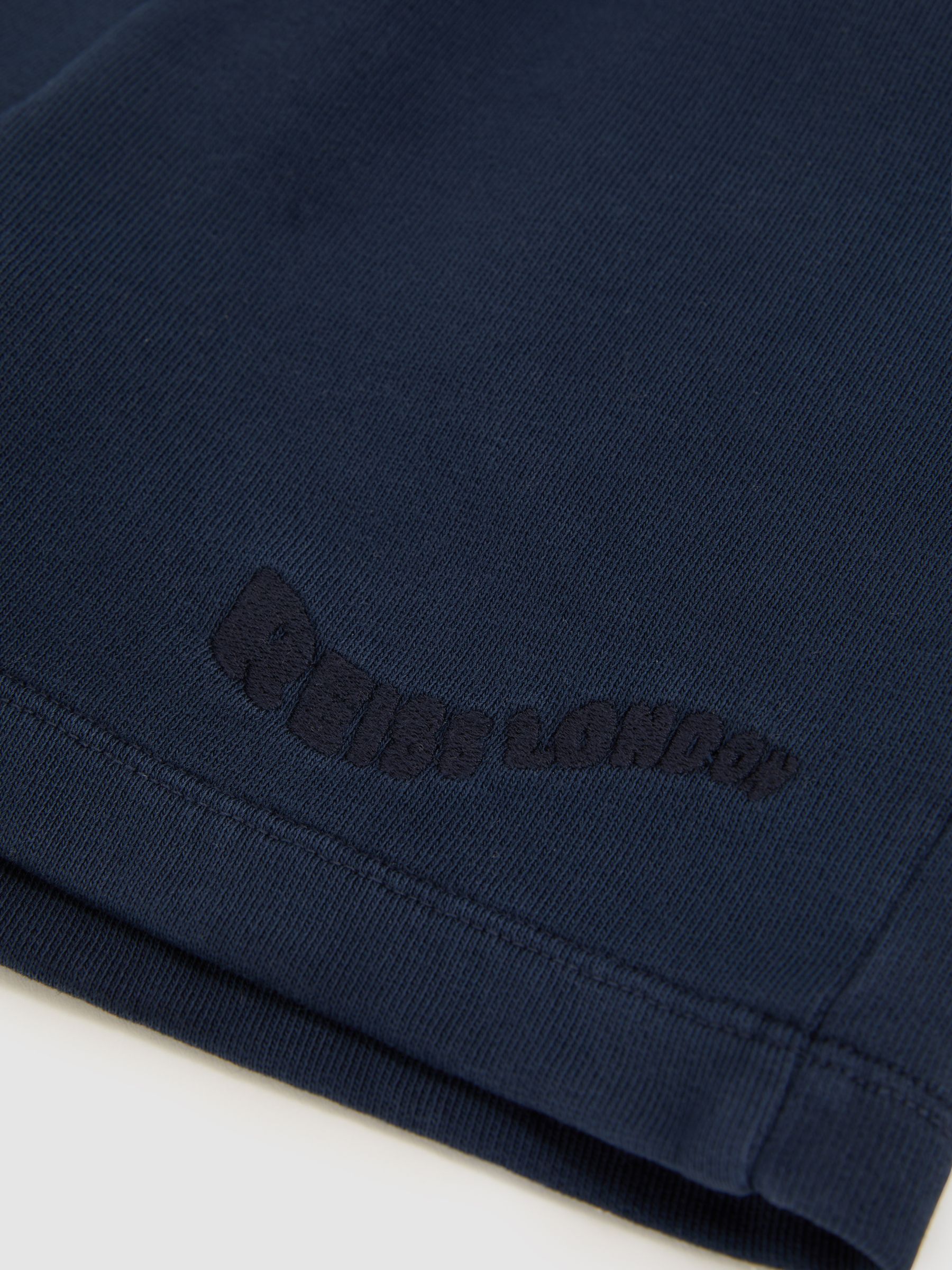 13-14 yrs Cotton Brand-Embroidered Shorts in Washed Navy - Image 4 of 4
