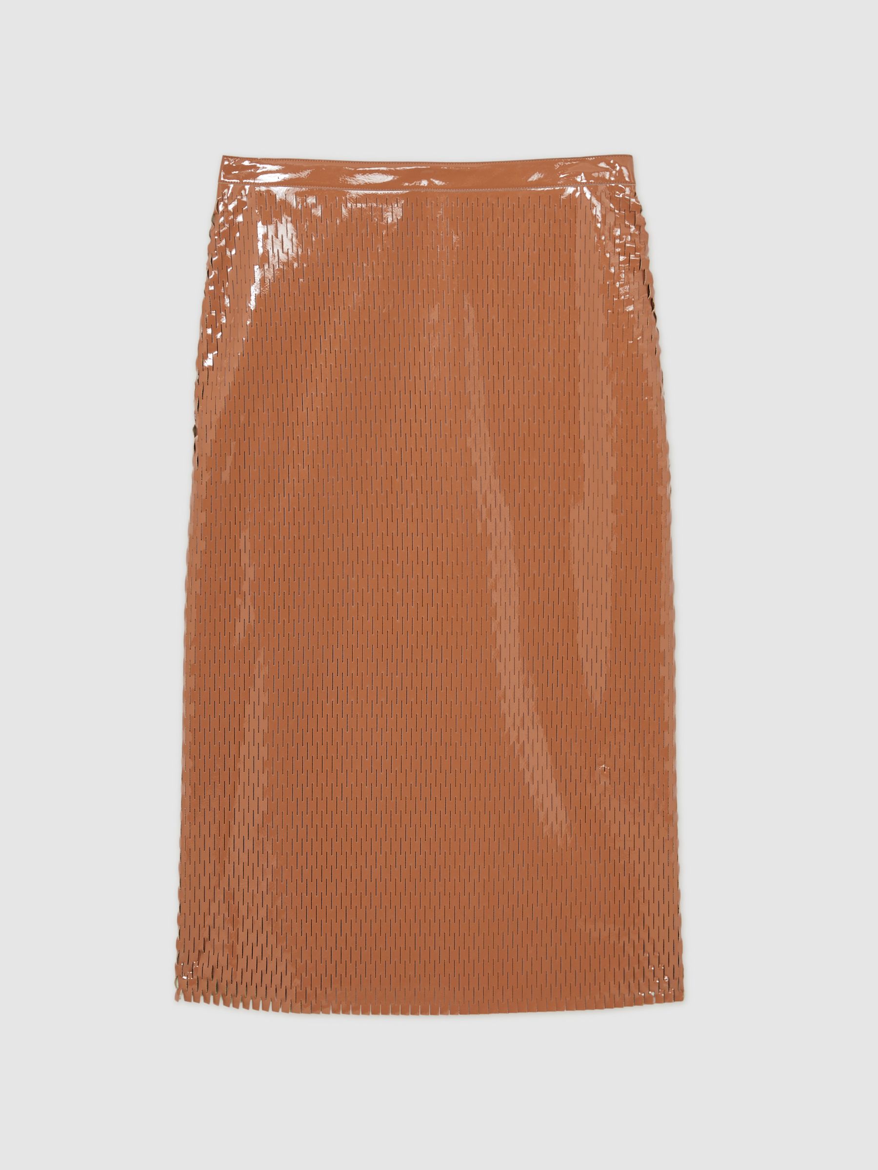 【海外限定】REISSスカート☆Tan Raye Atelier Laser-Cut Pencil Reiss Atelier Laser-Cut Pencil Skirt in Tan - REISS