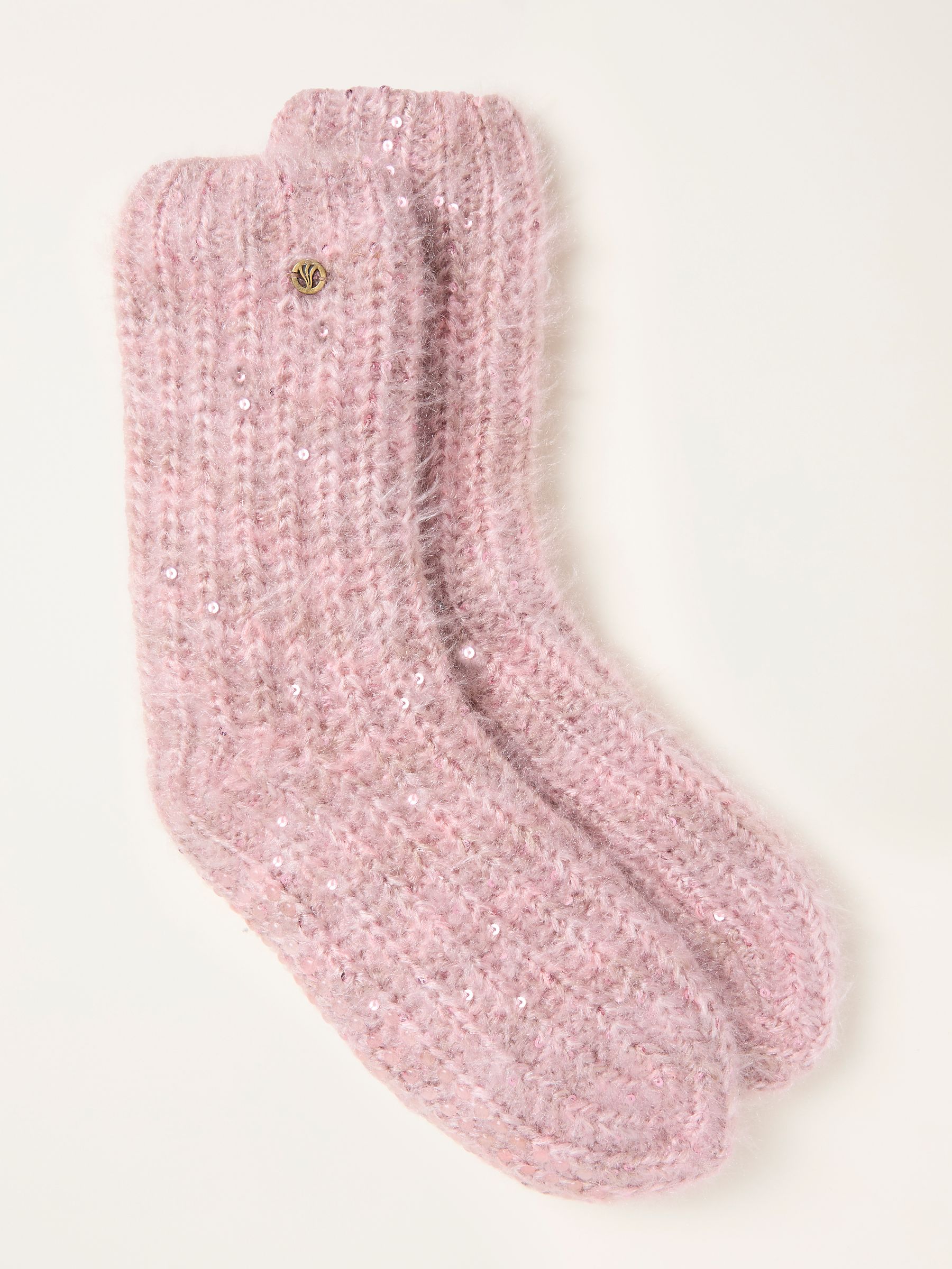 Pink Fluffy Sparkle Slipper Socks - Image 1 of 2