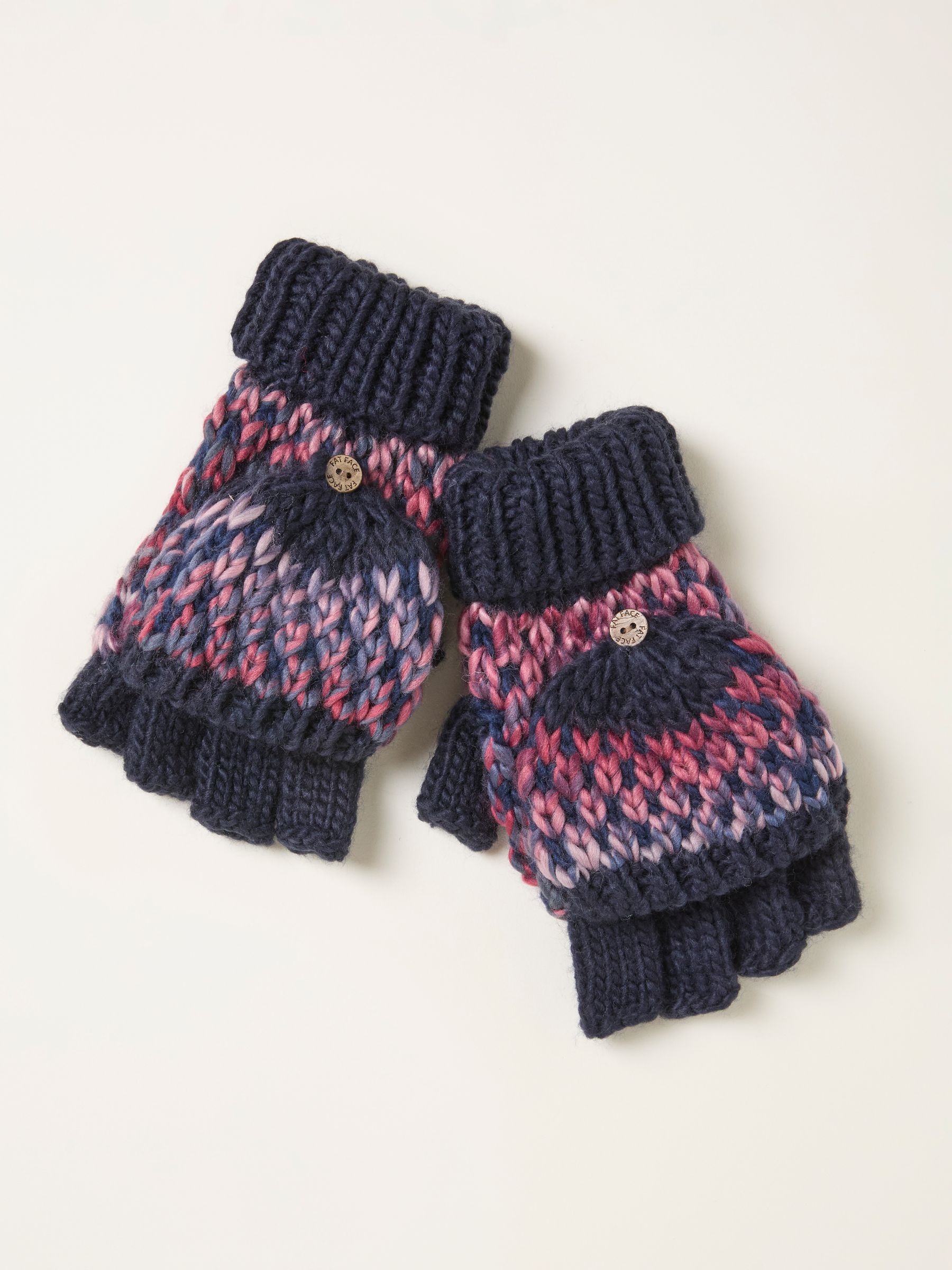 Navy Space Dye Overflap Gloves - Image 1 of 2