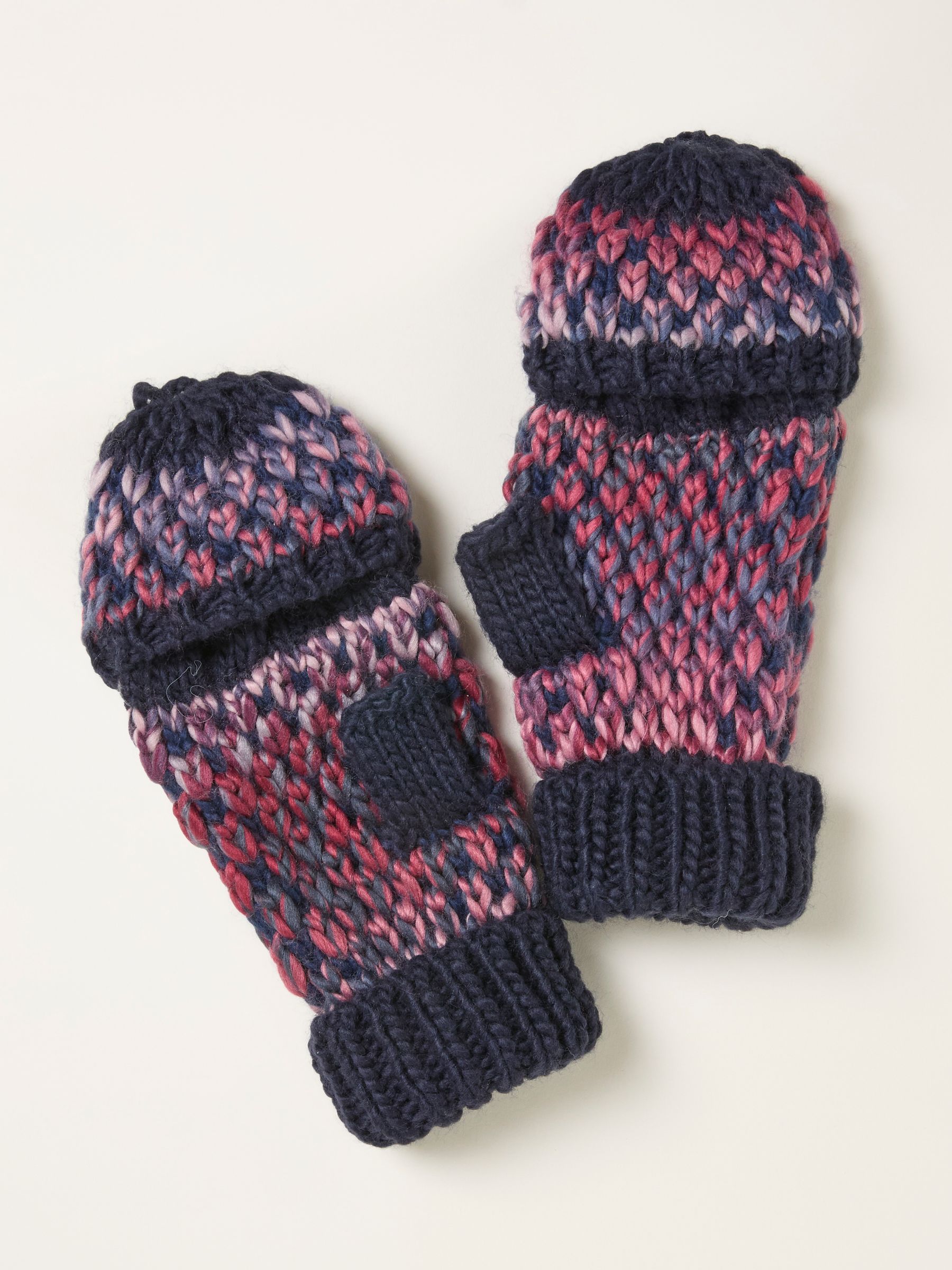 Navy Space Dye Overflap Gloves - Image 2 of 2