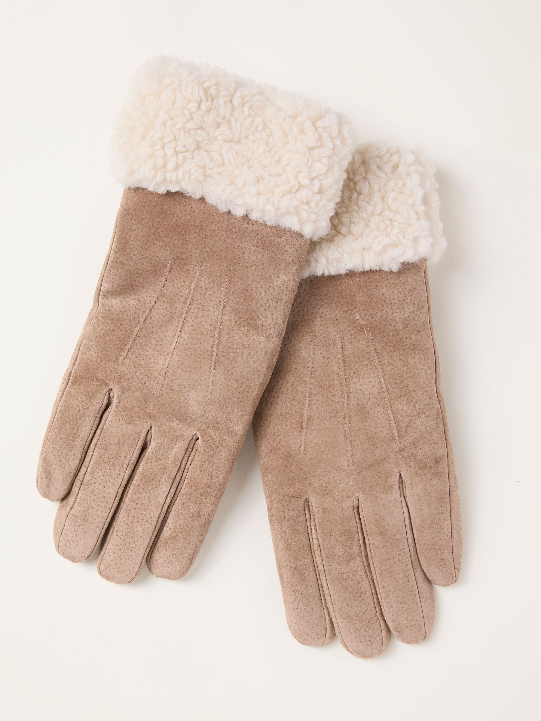 Mink Brown Suede Gloves - Image 1 of 2