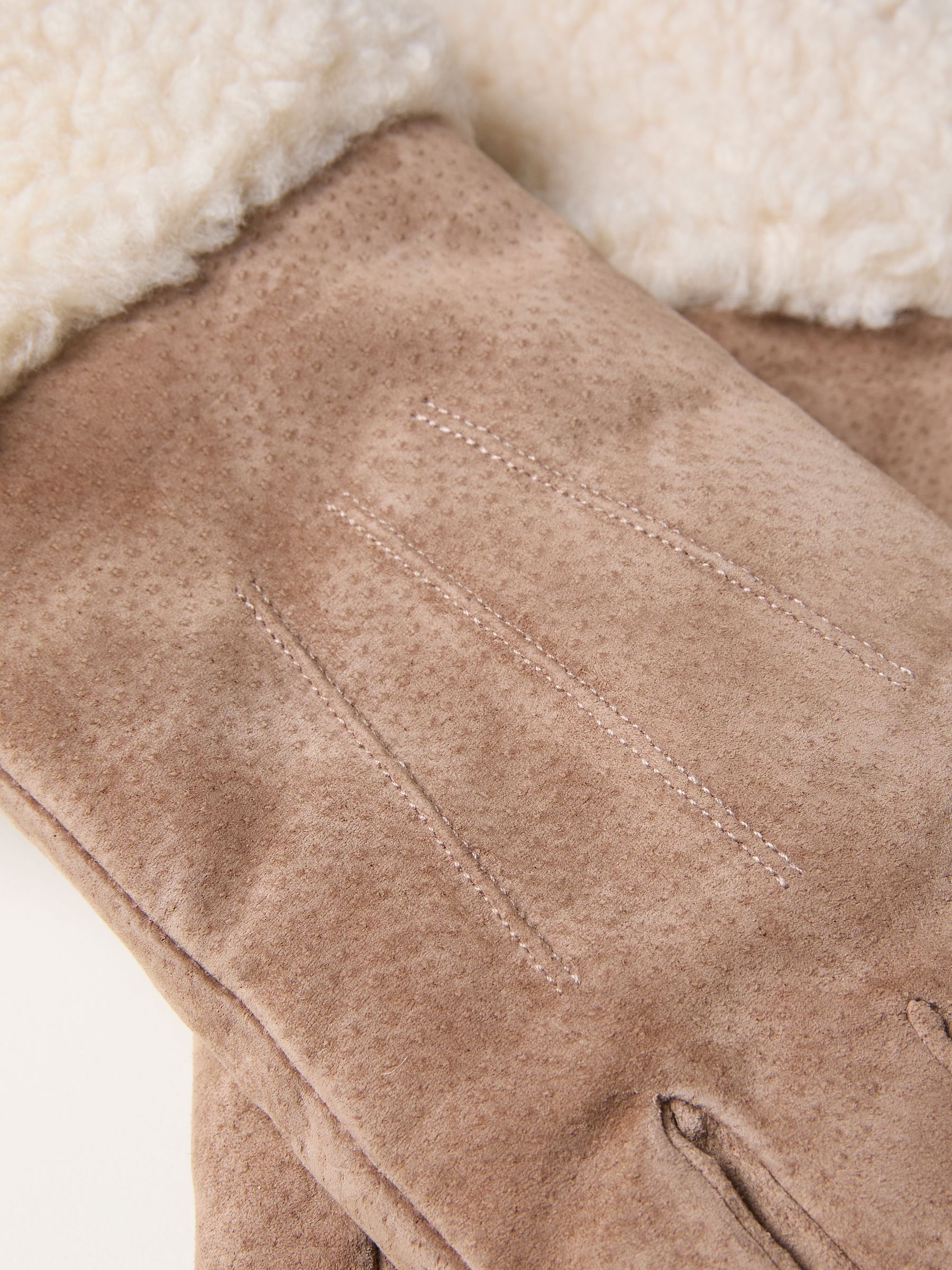 Mink Brown Suede Gloves - Image 2 of 2