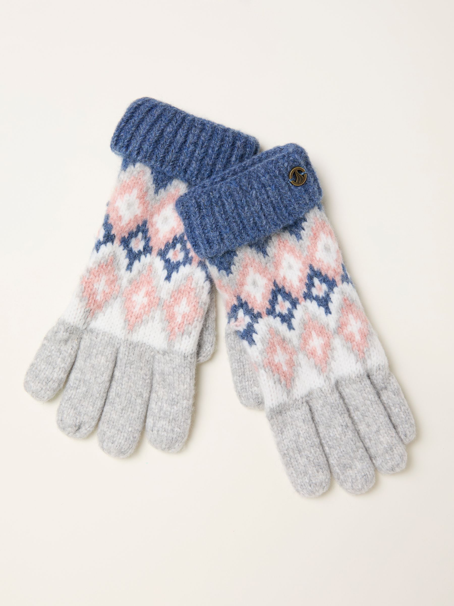 Frankie Grey Fairisle Gloves - Image 1 of 2