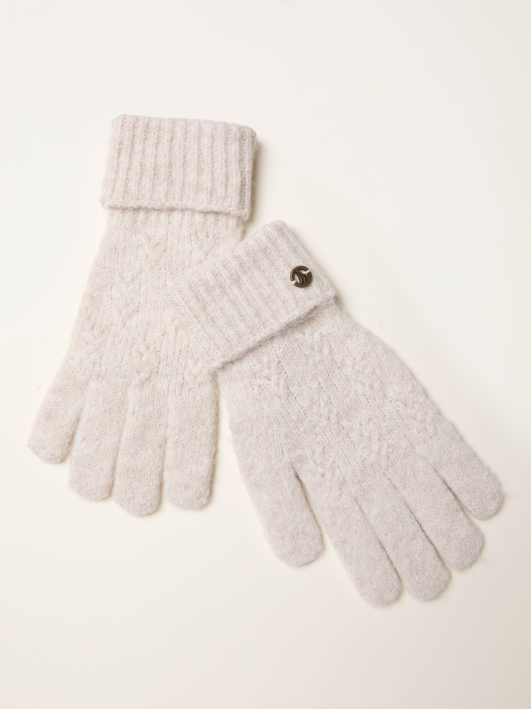 Ivory Leaf Knit Gloves - Image 1 of 2