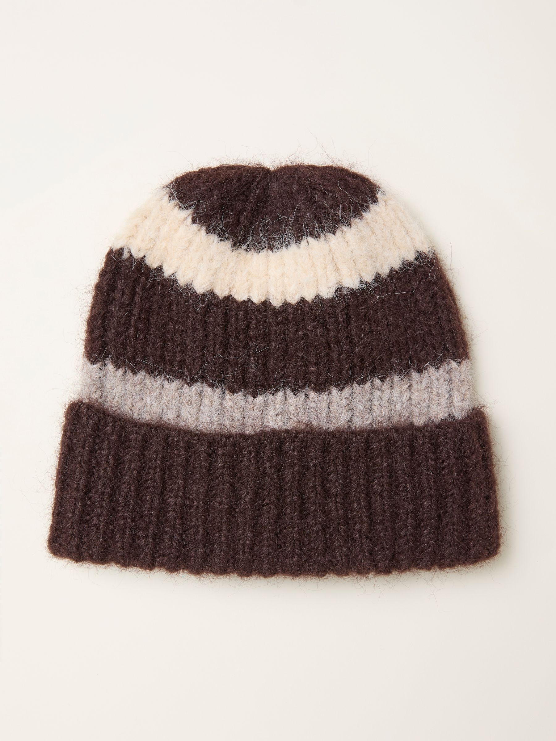Chocolate Brown Stripe Beanie - Image 1 of 2 Chocolate Brown Stripe Beanie - Image 1 of 2