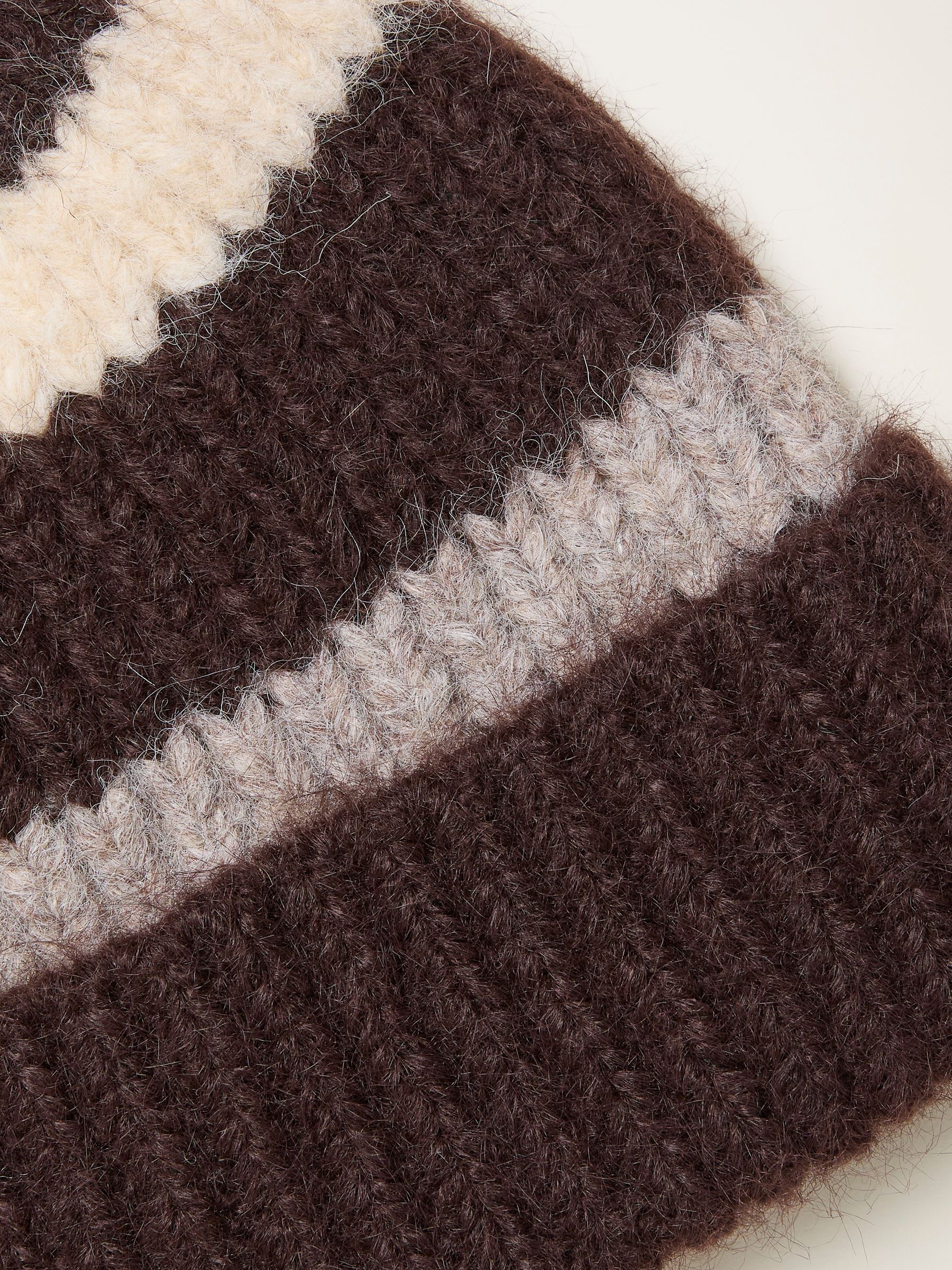 Chocolate Brown Stripe Beanie - Image 2 of 2 Chocolate Brown Stripe Beanie - Image 2 of 2