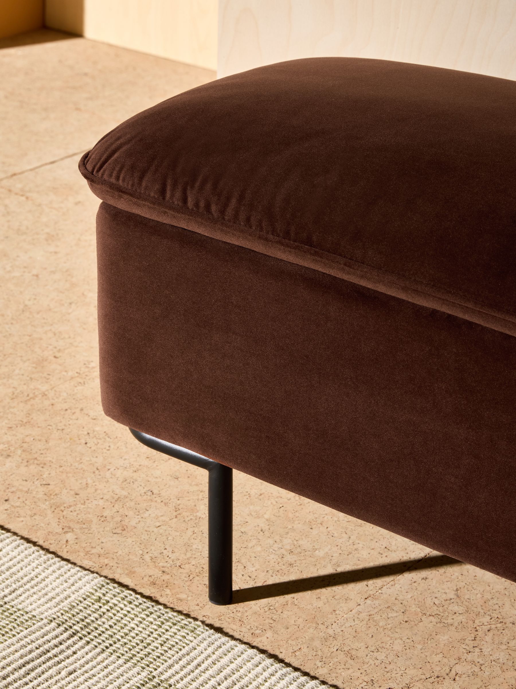 Harlow Storage Ottoman Bench in Chocolate Brown - Image 2 of 5