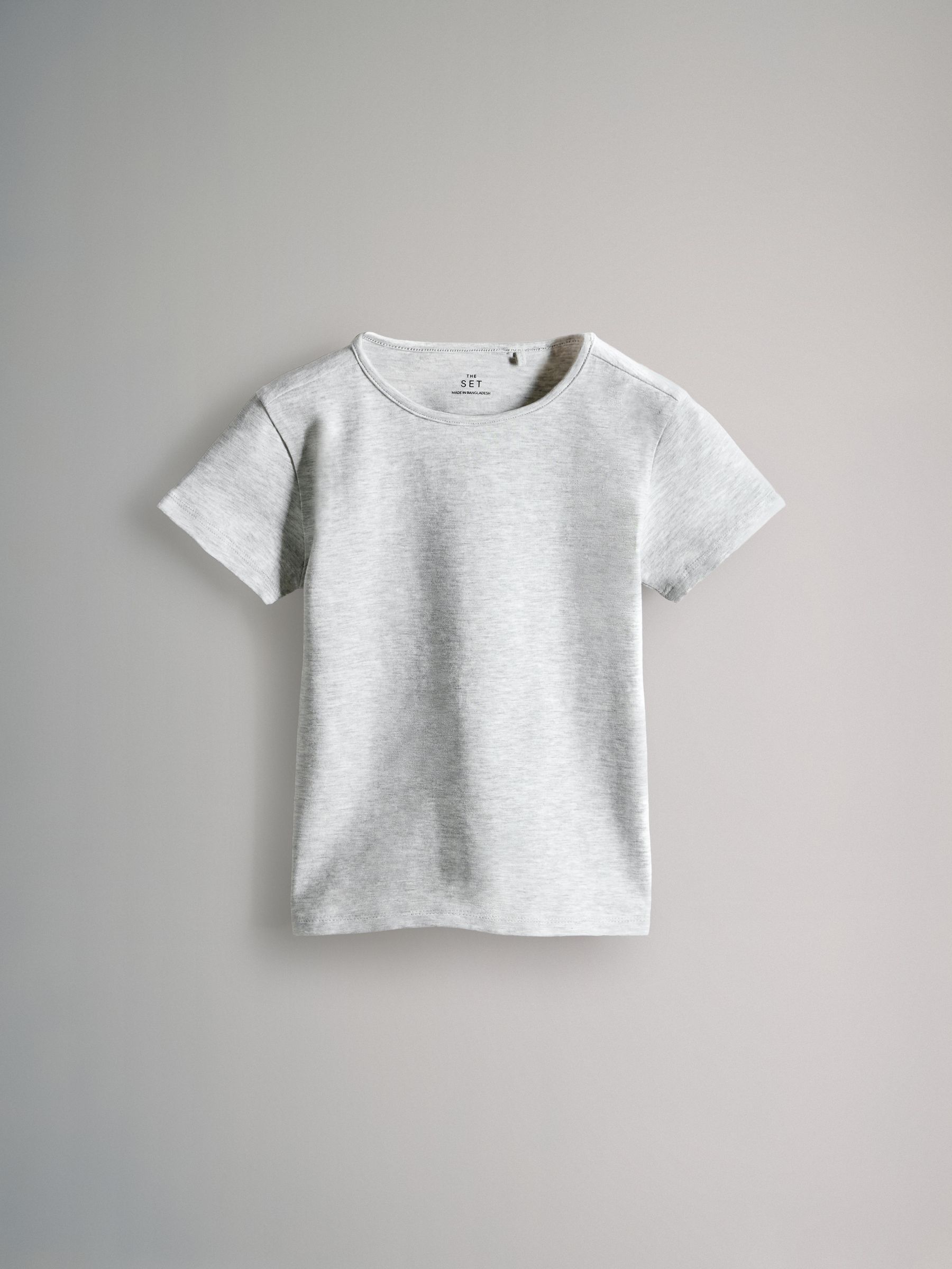Black/Brown/Cream/Grey Marl - 5 Pack Short Sleeve Crew Neck Cotton T-Shirts - Image 3 of 8