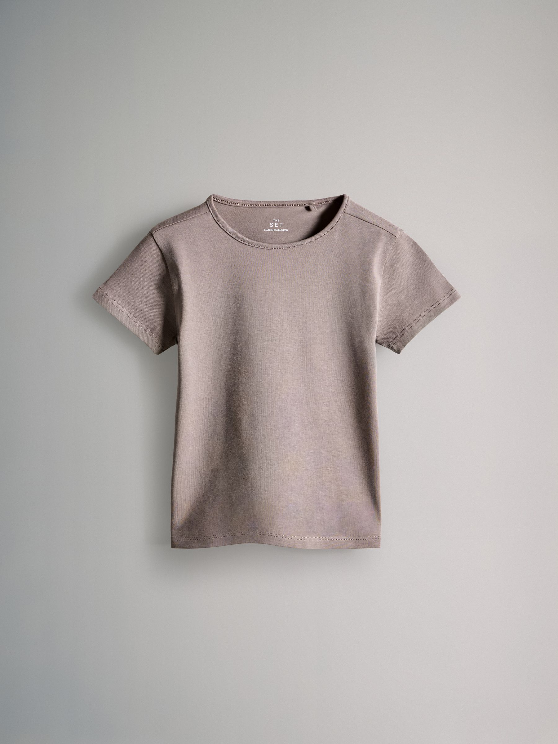 Black/Brown/Cream/Grey Marl - 5 Pack Short Sleeve Crew Neck Cotton T-Shirts - Image 5 of 8
