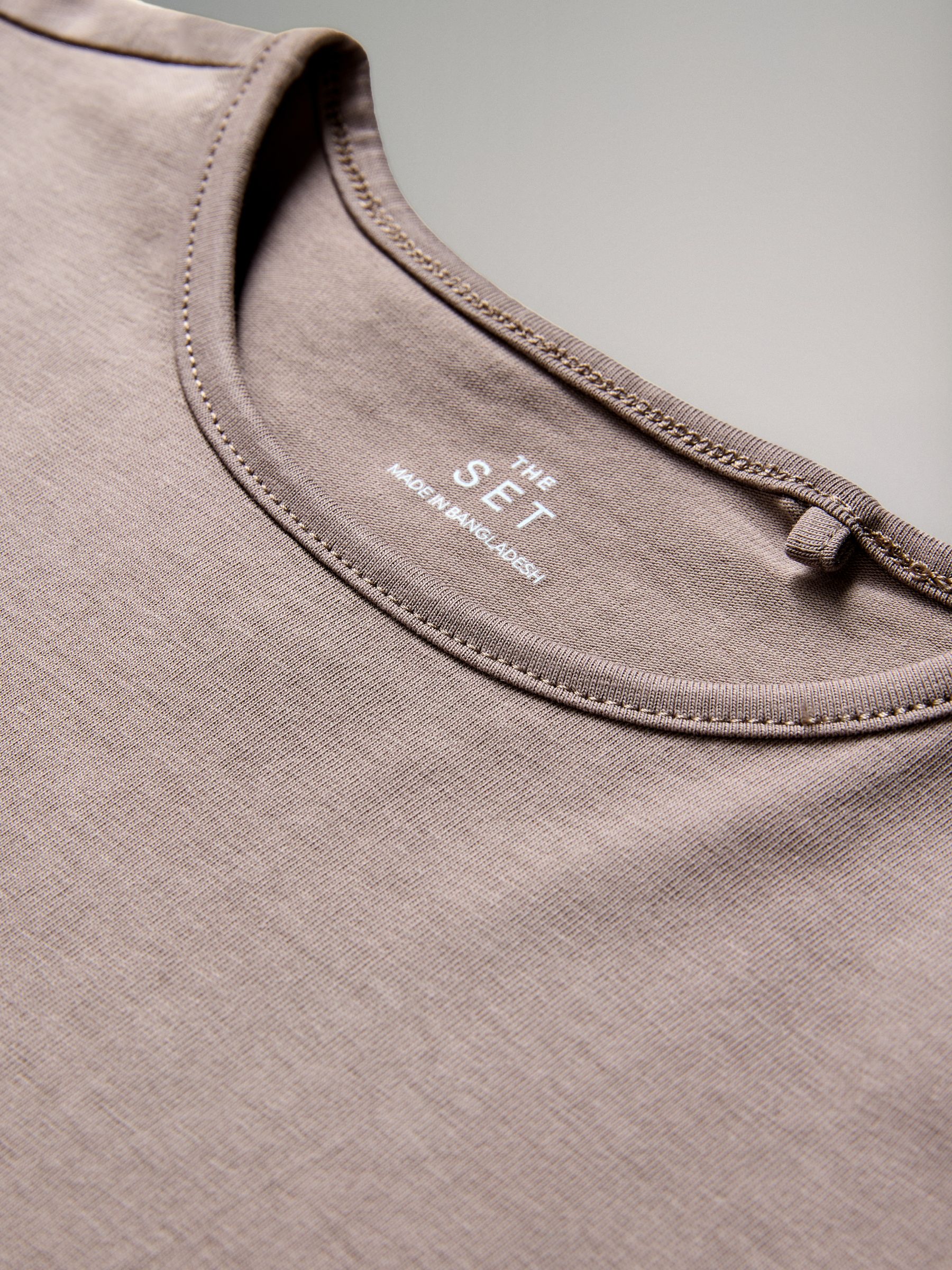 Black/Brown/Cream/Grey Marl 5 Pack Short Sleeve Crew Neck Cotton T-Shirts - Image 6 of 6