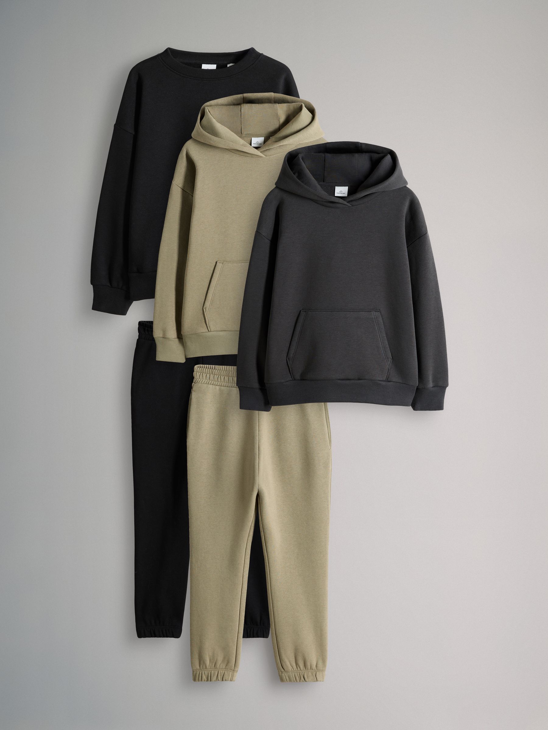 5 Piece Crew Neck Sweat Hoodie And Cuffed Leg Joggers Set - Image 1 of 8
