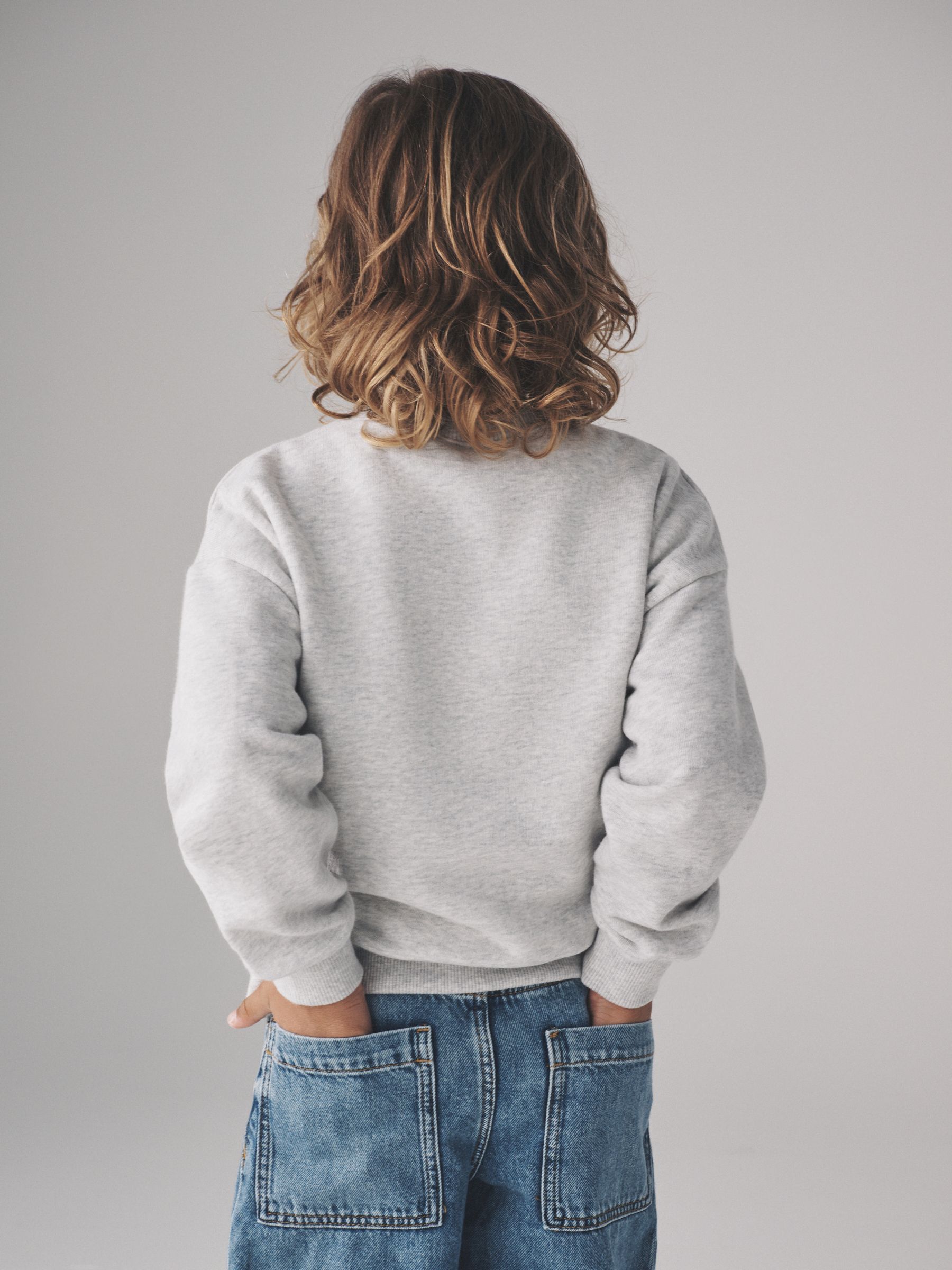 Navy/Blue/Cream/Grey Marl - 4 Pack Crew Neck Jersey Sweatshirts - Image 4 of 8
