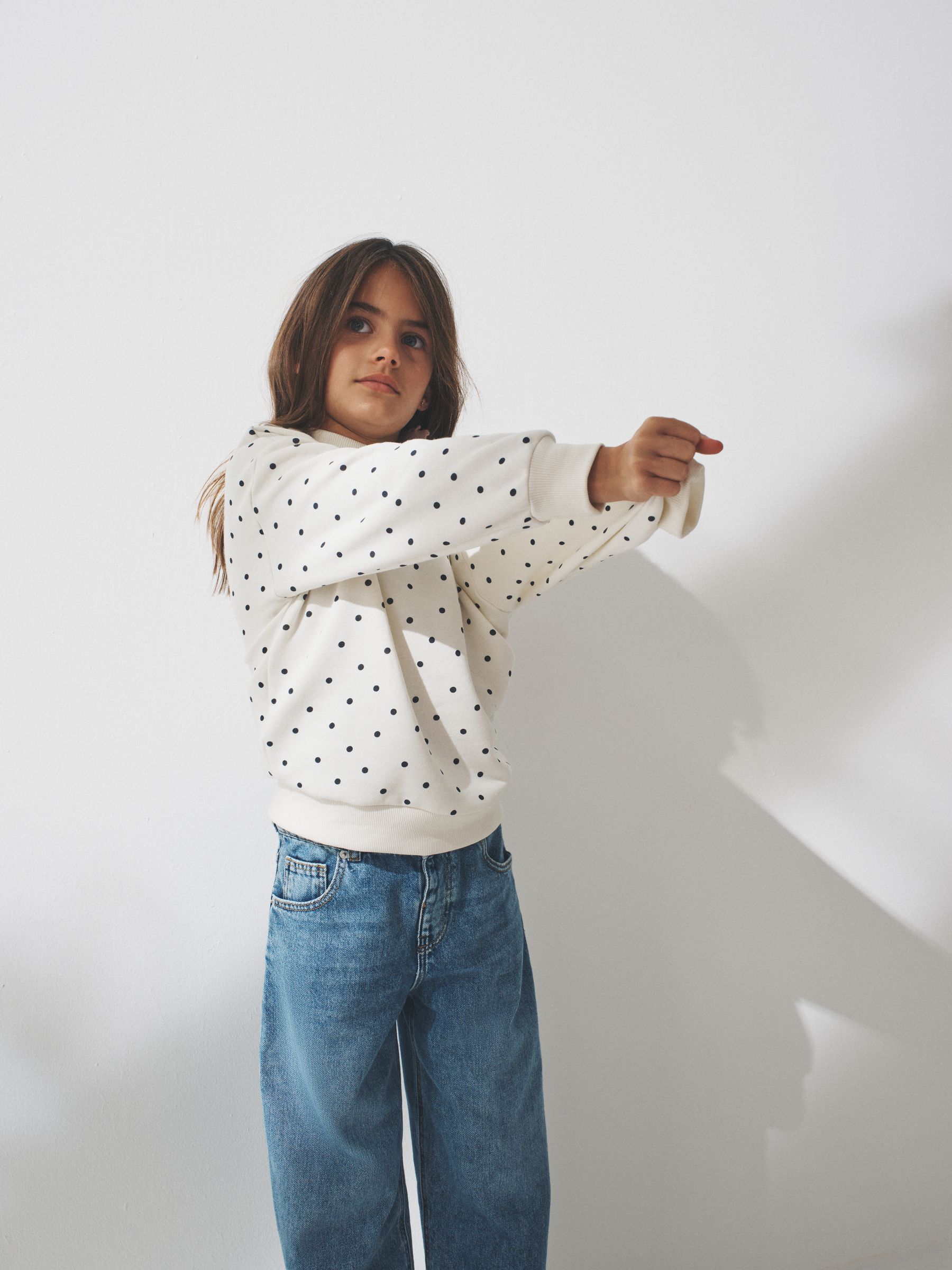 Pink/Spot/Brown - 4 Pack Crew Neck Jersey Sweatshirts - Image 1 of 3 Pink/Spot/Brown - 4 Pack Crew Neck Jersey Sweatshirts - Image 1 of 3