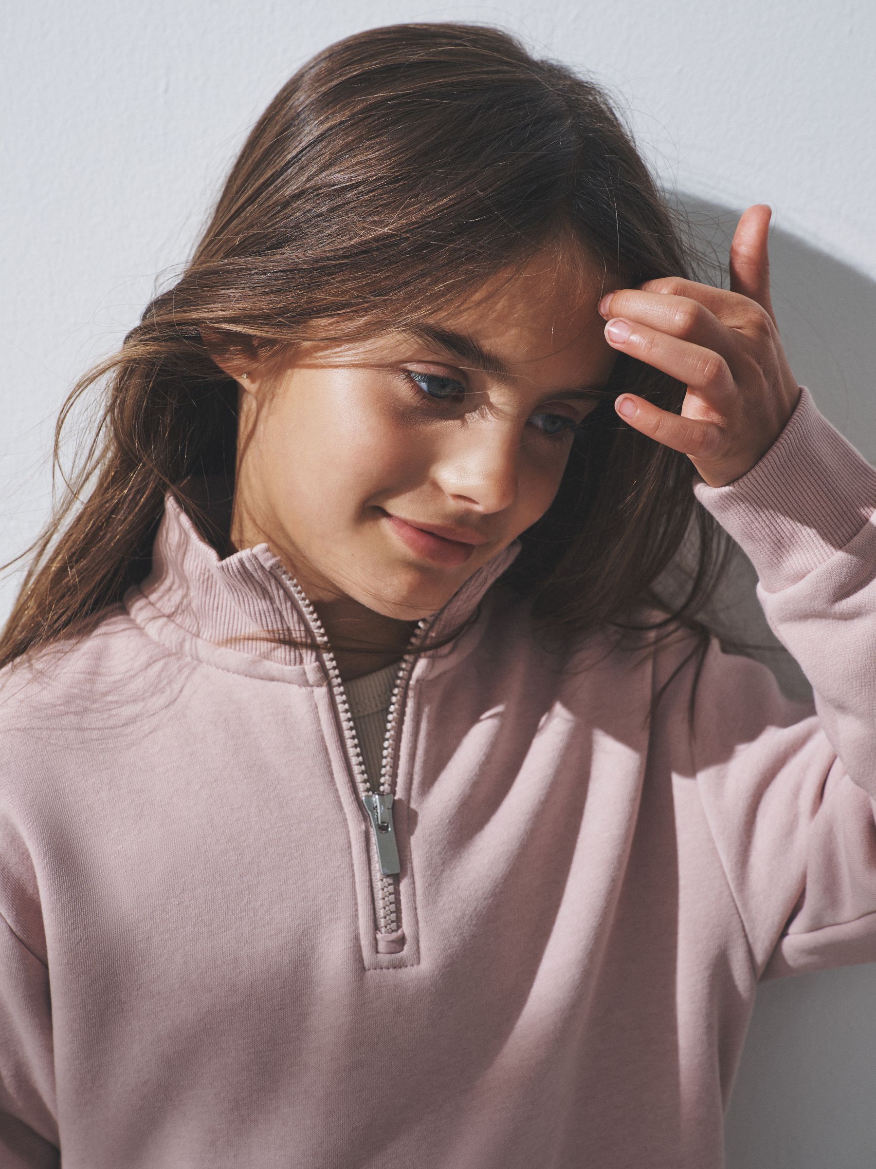 Brown/Pink/Stripe 3 Pack Zip Neck Sweatshirts - Image 1 of 10