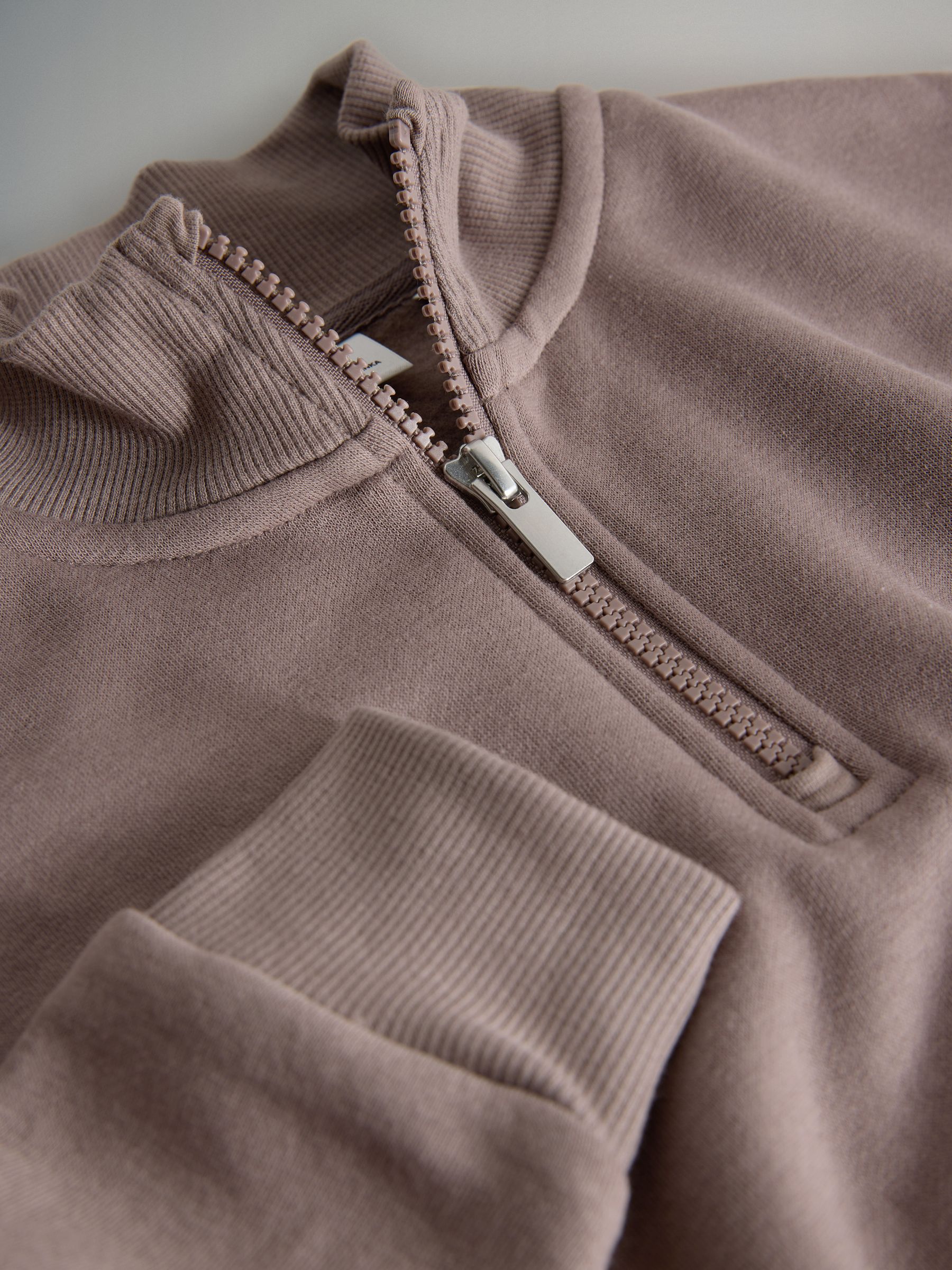 Brown/Pink/Stripe 3 Pack Zip Neck Sweatshirts - Image 10 of 10