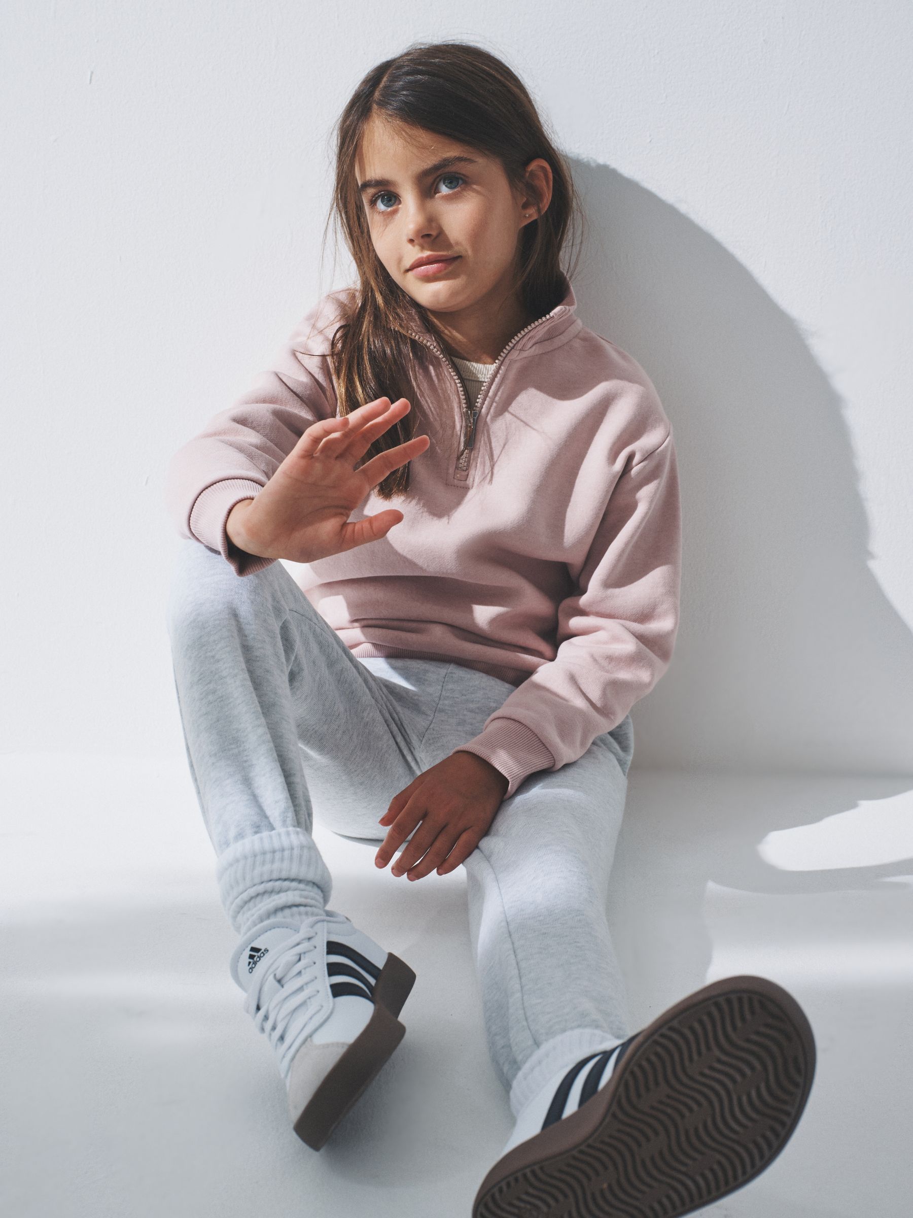 Brown/Pink/Stripe 3 Pack Zip Neck Sweatshirts - Image 3 of 10