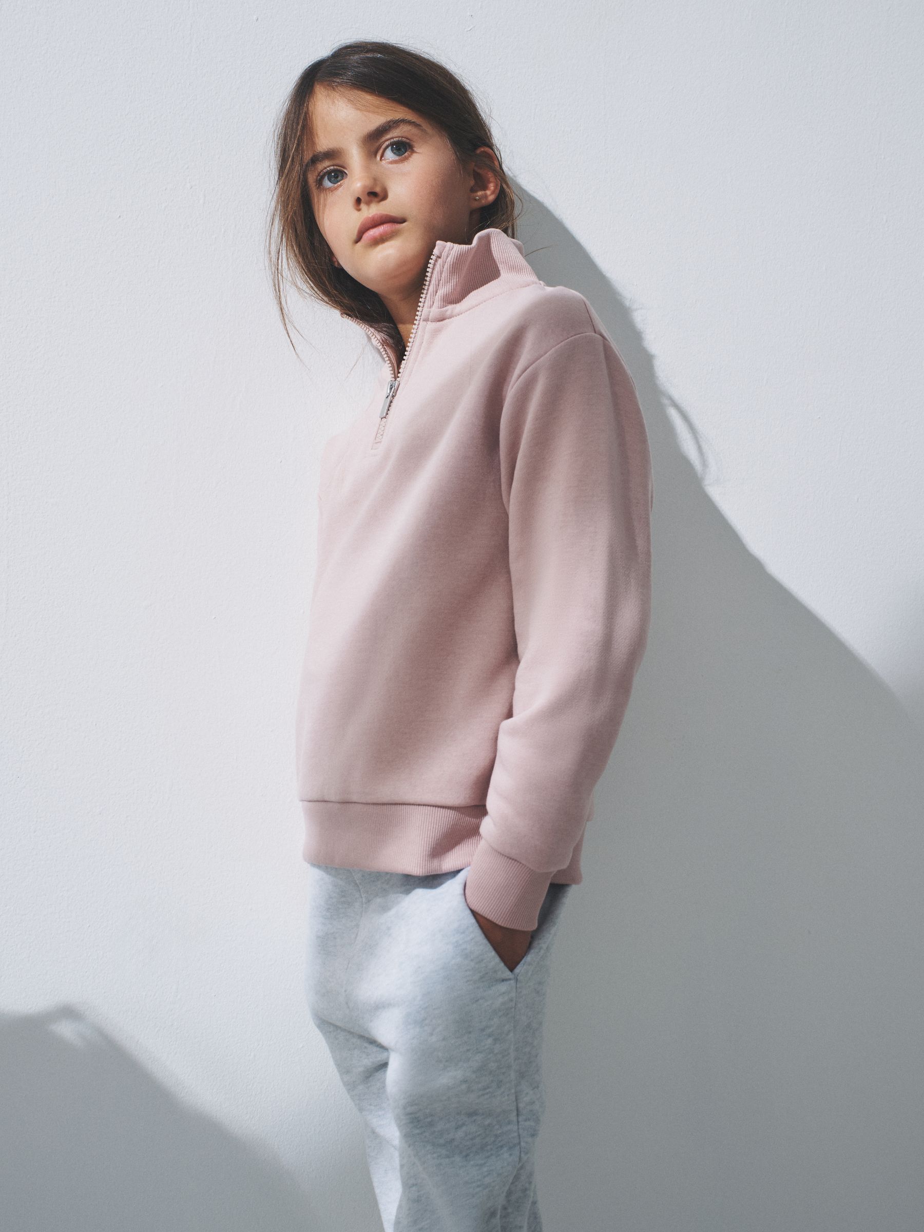 Brown/Pink/Stripe 3 Pack Zip Neck Sweatshirts - Image 4 of 10