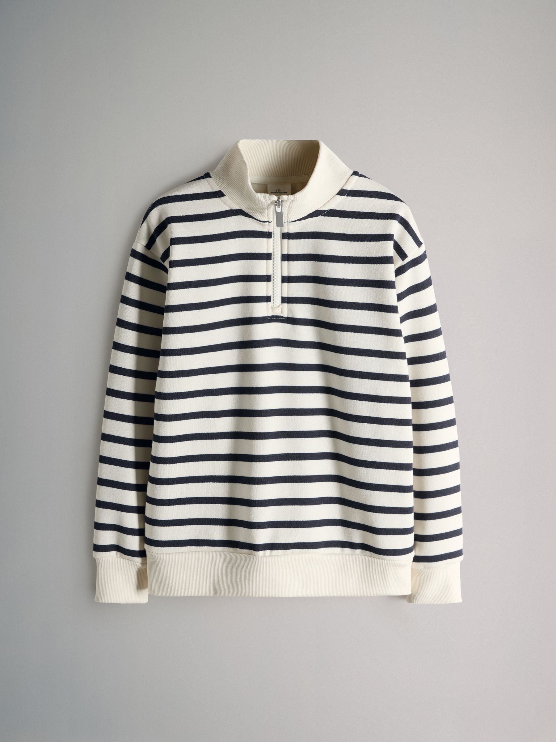 Brown/Pink/Stripe 3 Pack Zip Neck Sweatshirts - Image 8 of 10