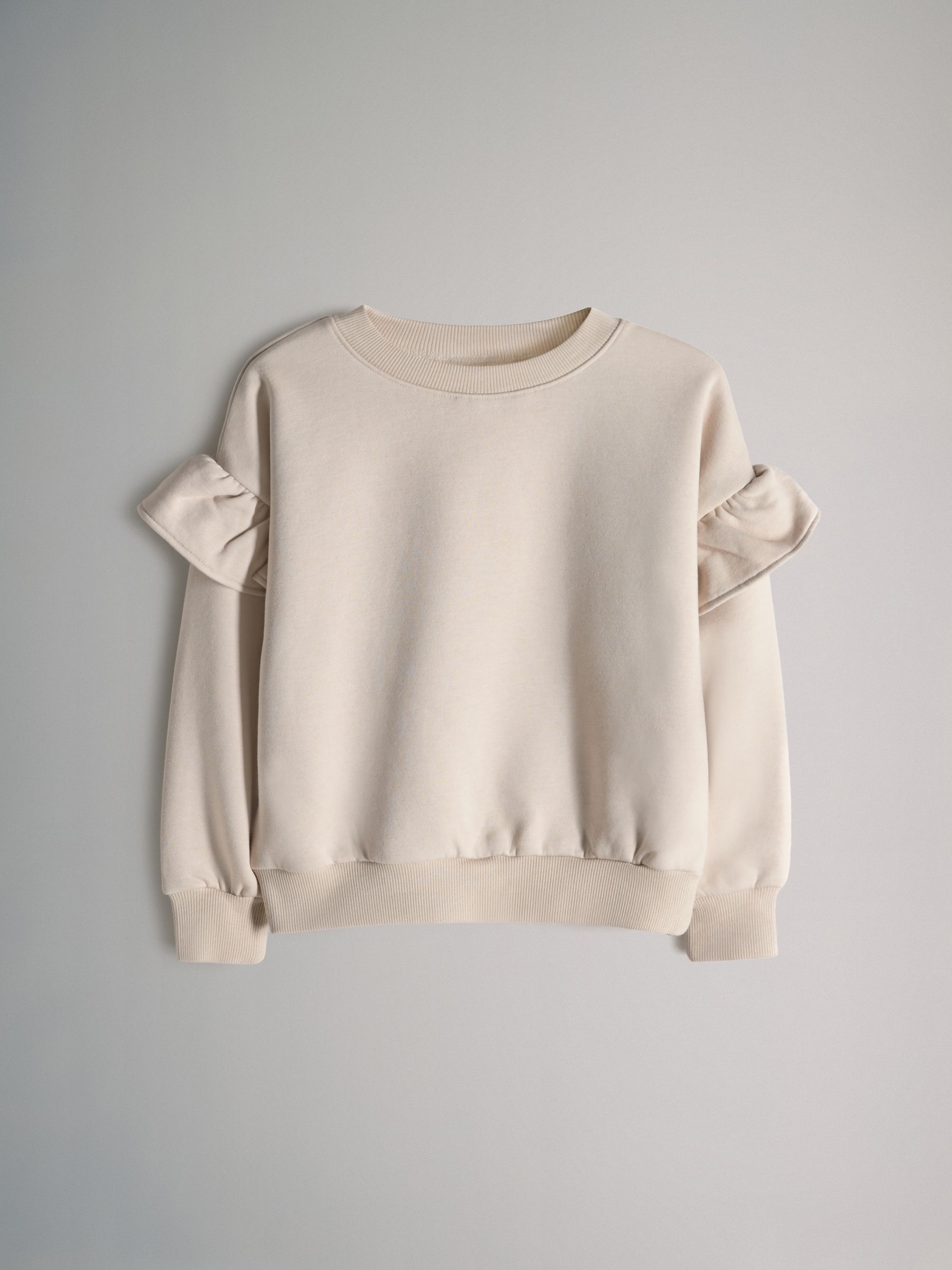 Brown/Cream/Stripe 3 Pack Relaxed Frill Sleeve Sweatshirts - Image 2 of 6