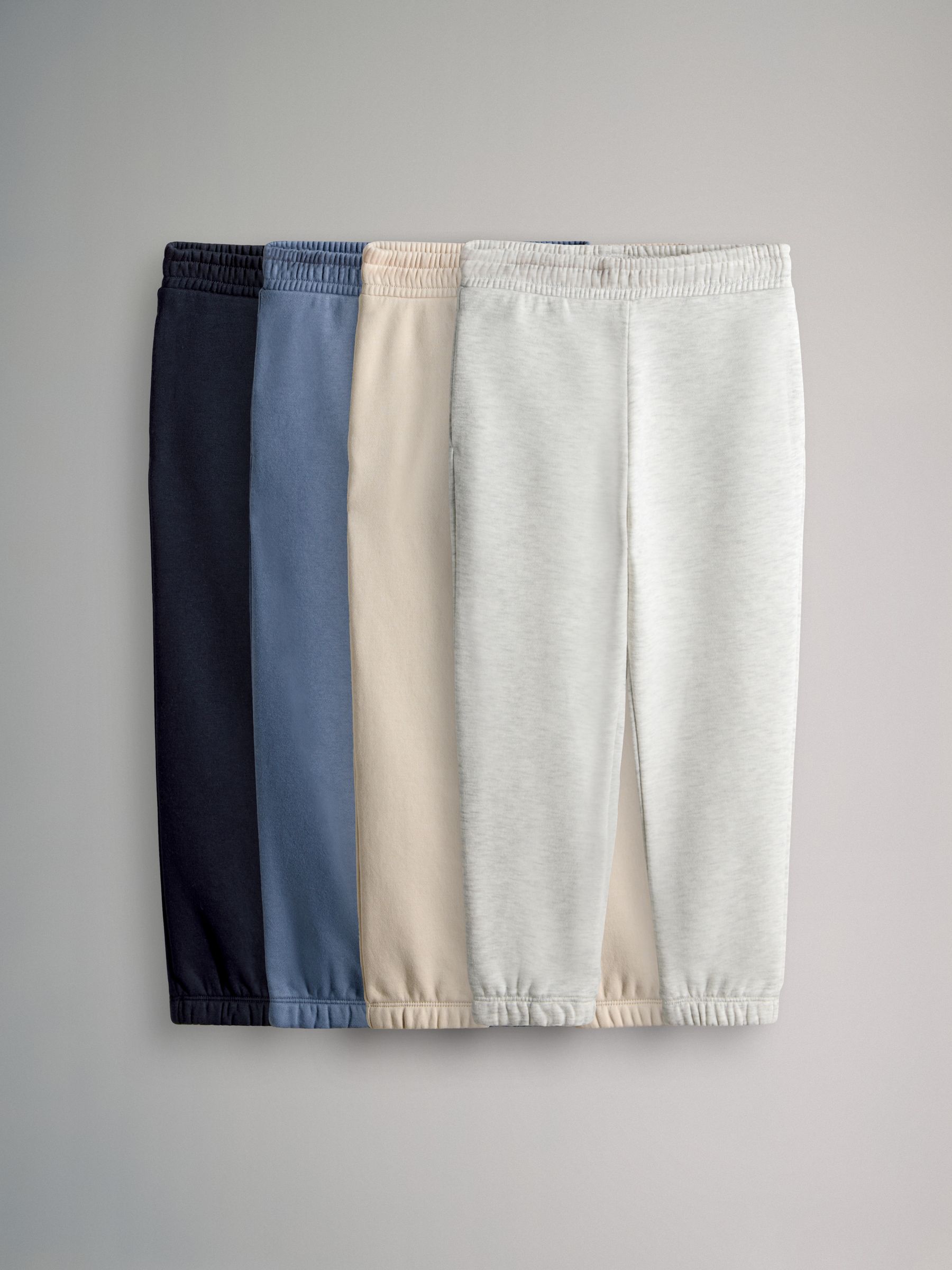 Blue/Cream/Grey - 4 Pack Cuffed Sweat Joggers - Image 1 of 7
