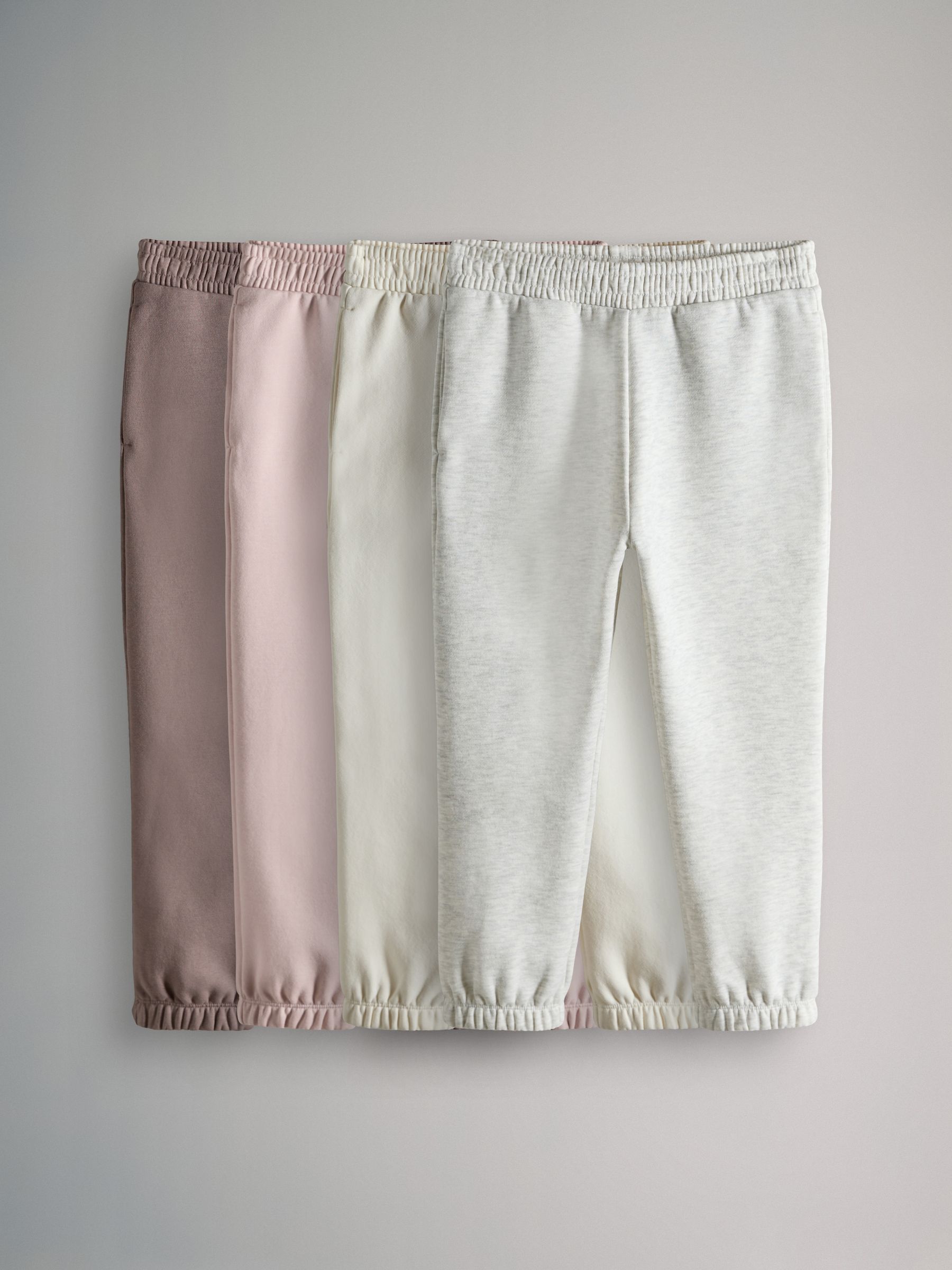 Brown/Pink/Cream/Grey Marl - 4 Pack Cuffed Sweat Joggers - Image 1 of 7