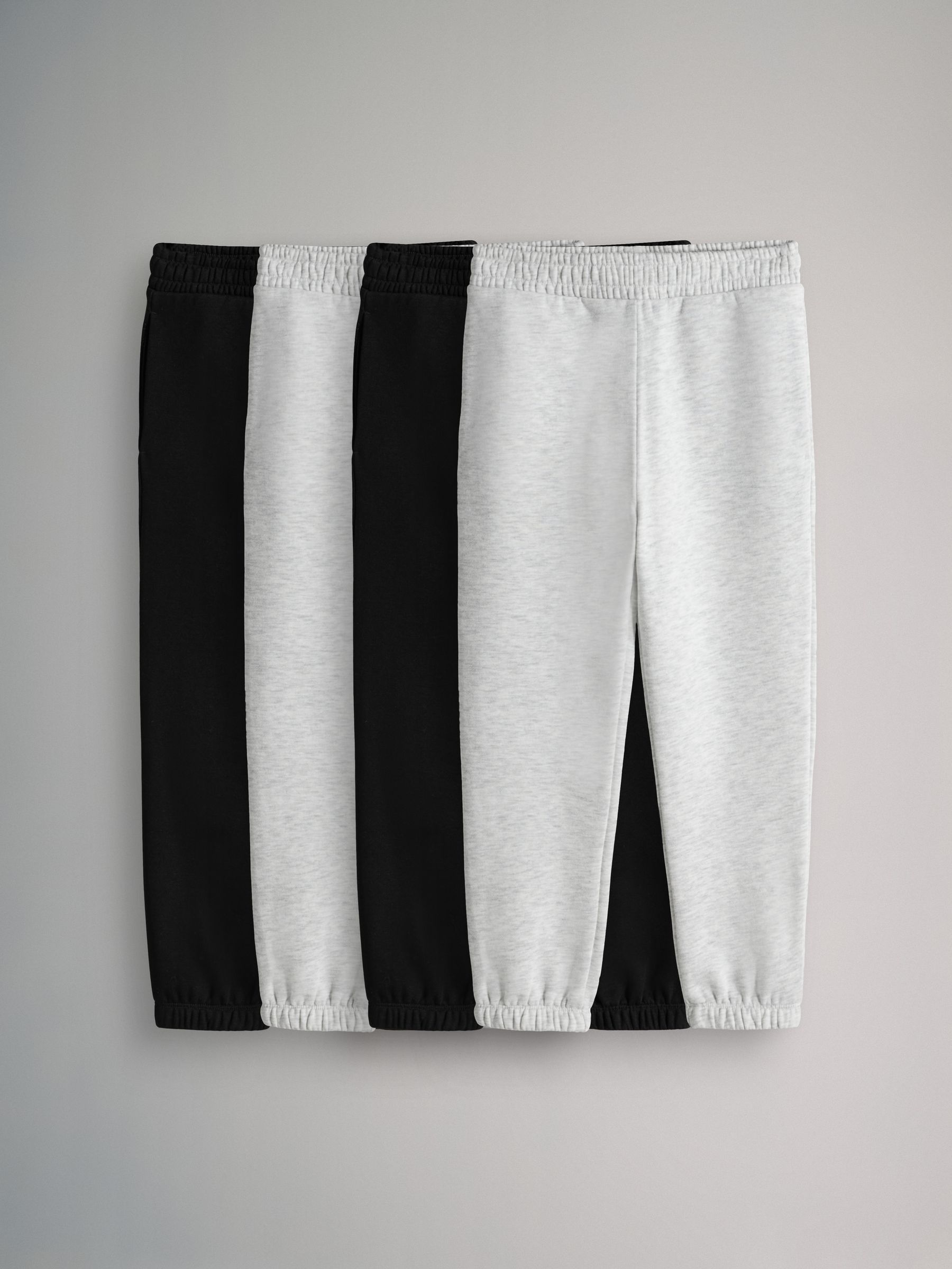 Black/Grey - 4 Pack Cuffed Sweat Joggers - Image 1 of 7