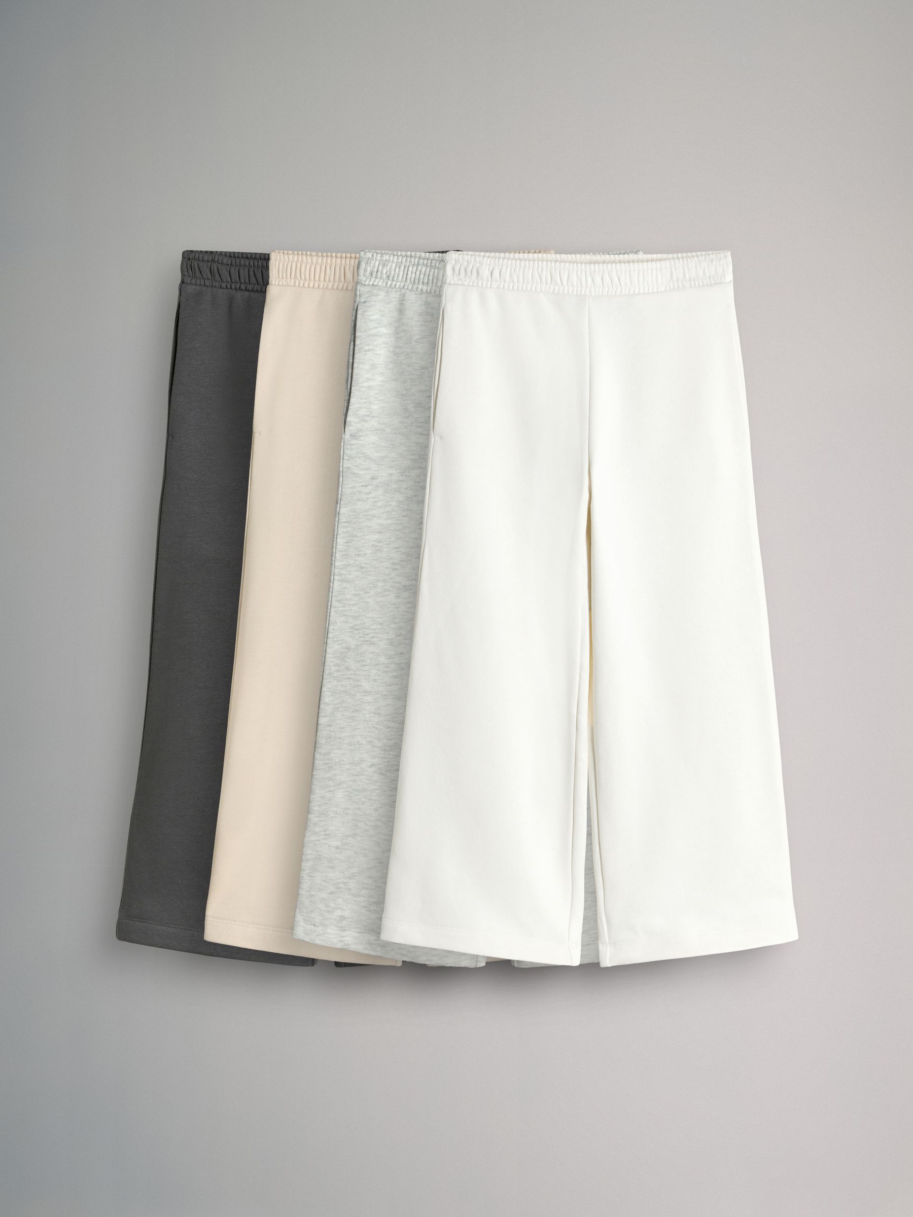 Brown/Cream/Grey - 4 Pack Wide Leg Joggers - Image 1 of 7