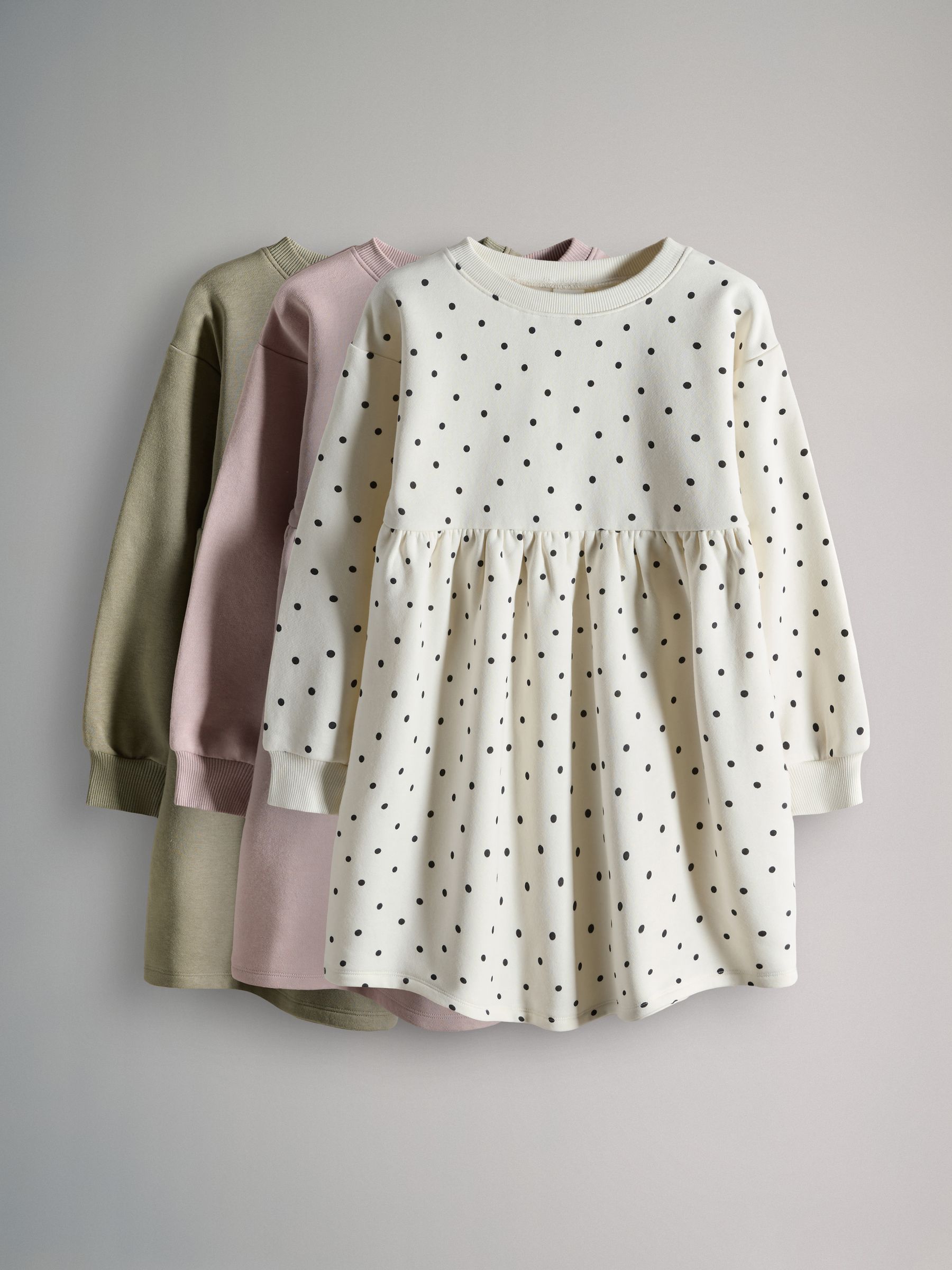 Pink/Brown/Cream - 4 Pack Sweat Dresses - Image 2 of 10
