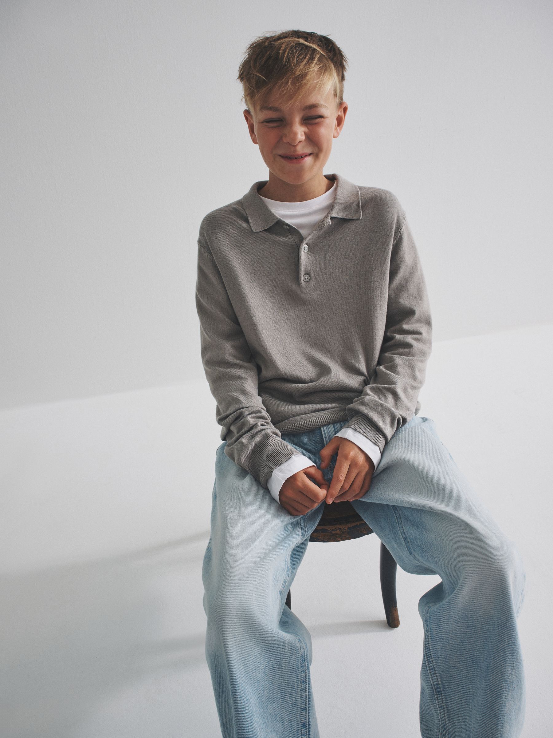3 Pack Long Sleeve Knitted Collar Jumpers - Image 4 of 11