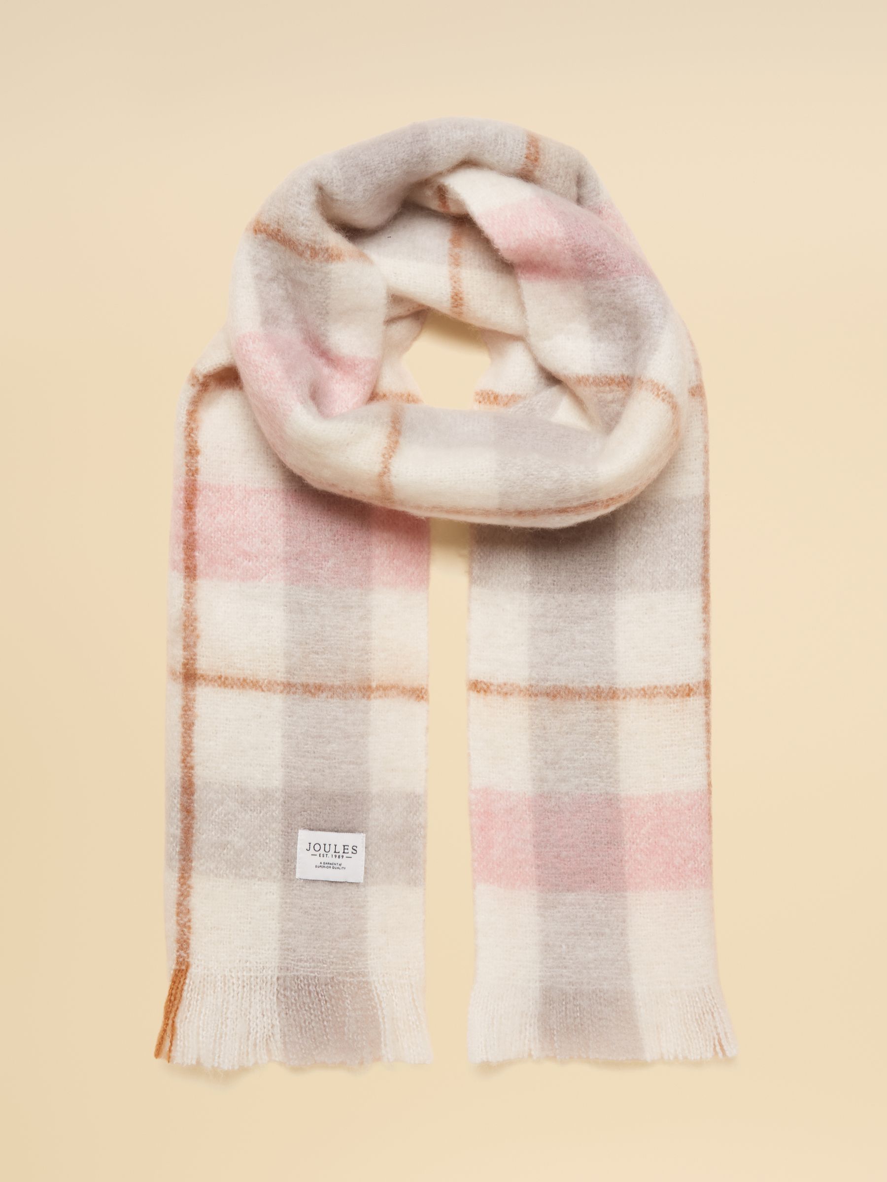 Betsy Pink Cream Brushed Scarf - Image 1 of 6