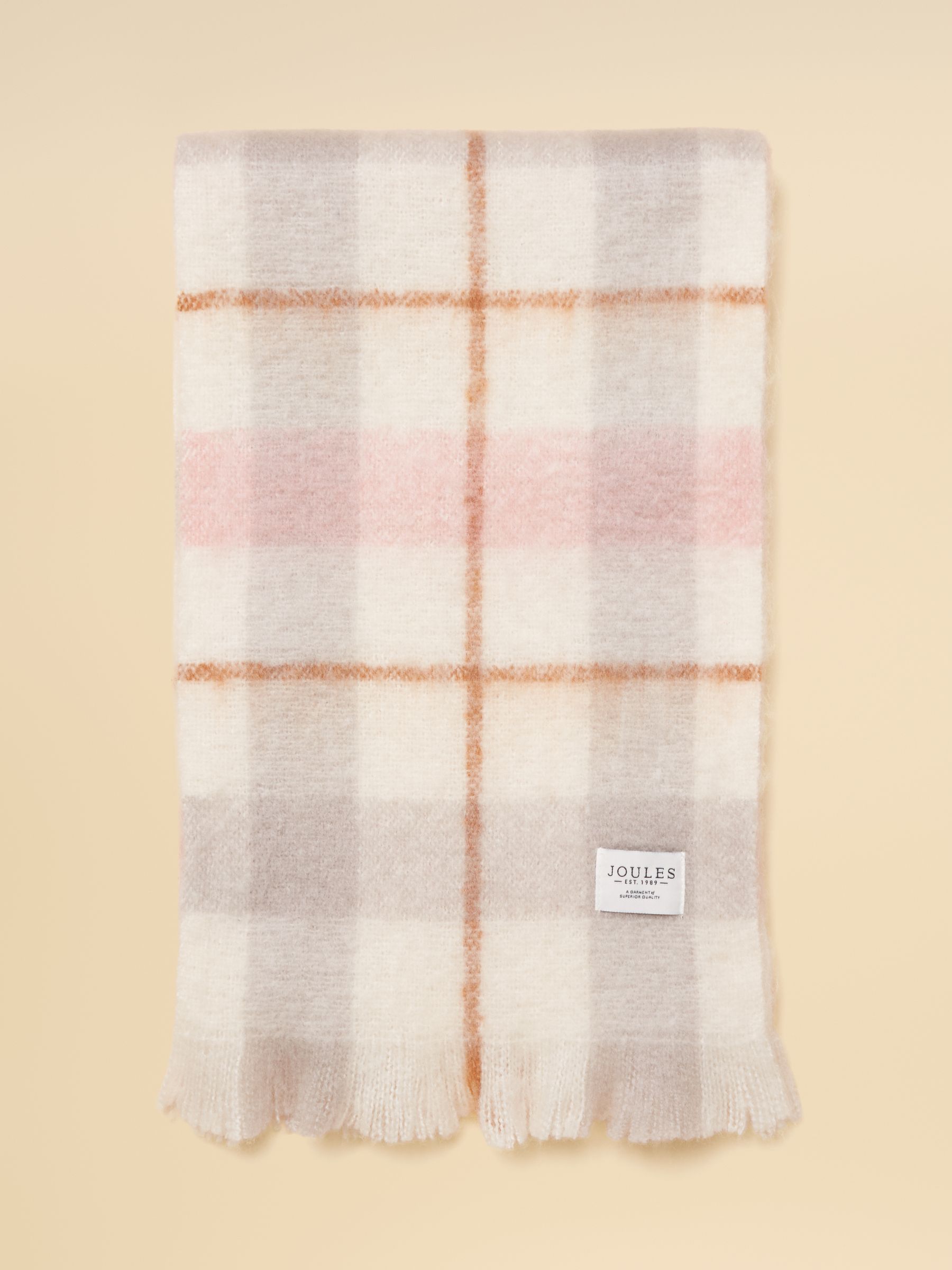 Betsy Pink Cream Brushed Scarf - Image 5 of 6