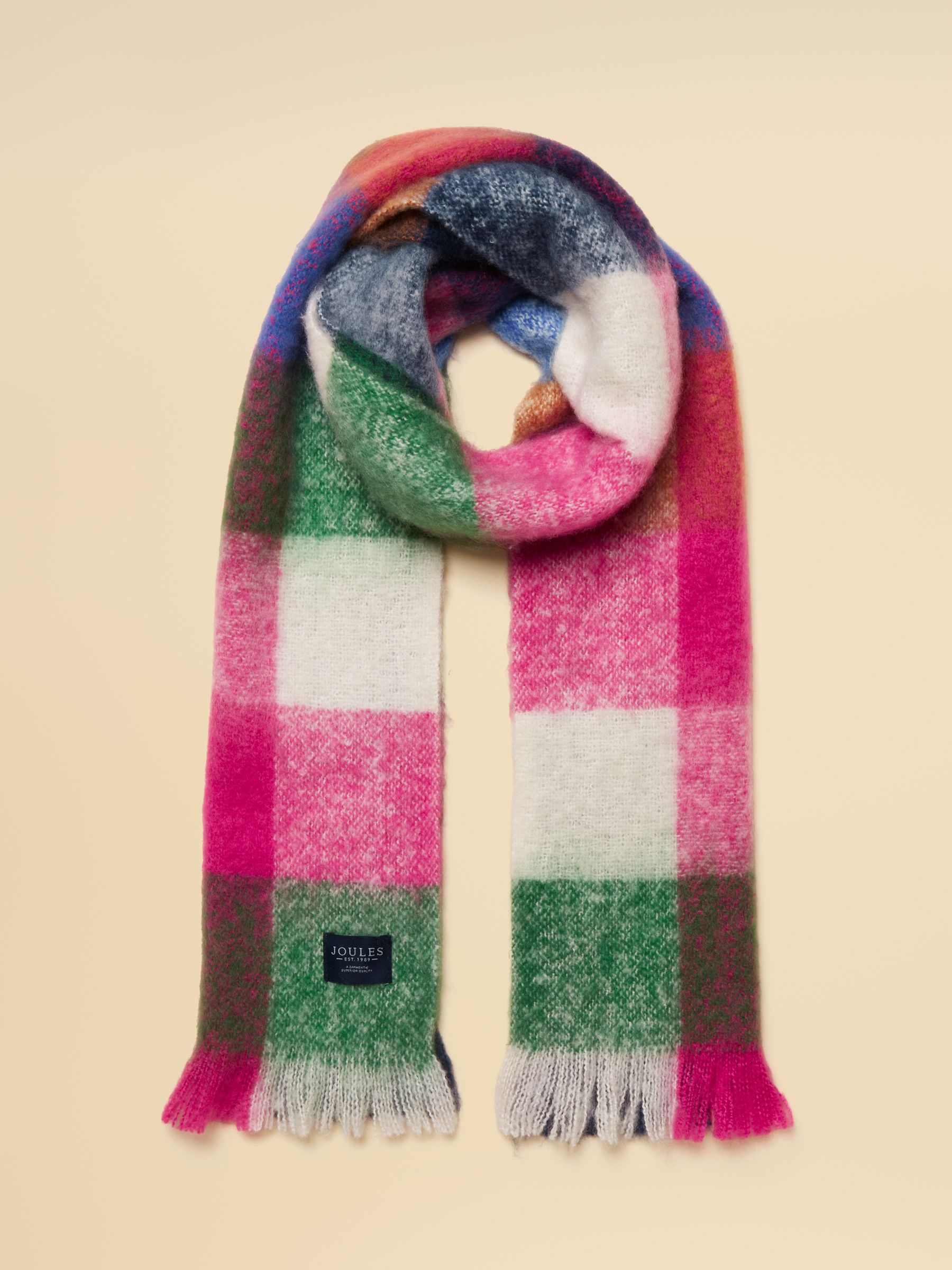 Betsy Green Pink Mutli Brushed Scarf - Image 1 of 6 Betsy Green Pink Mutli Brushed Scarf - Image 1 of 6