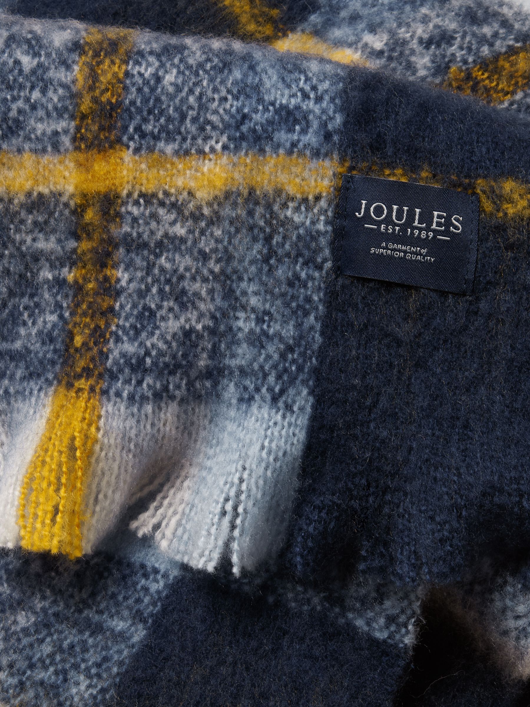 Betsy Navy Yellow Brushed Scarf - Image 7 of 7