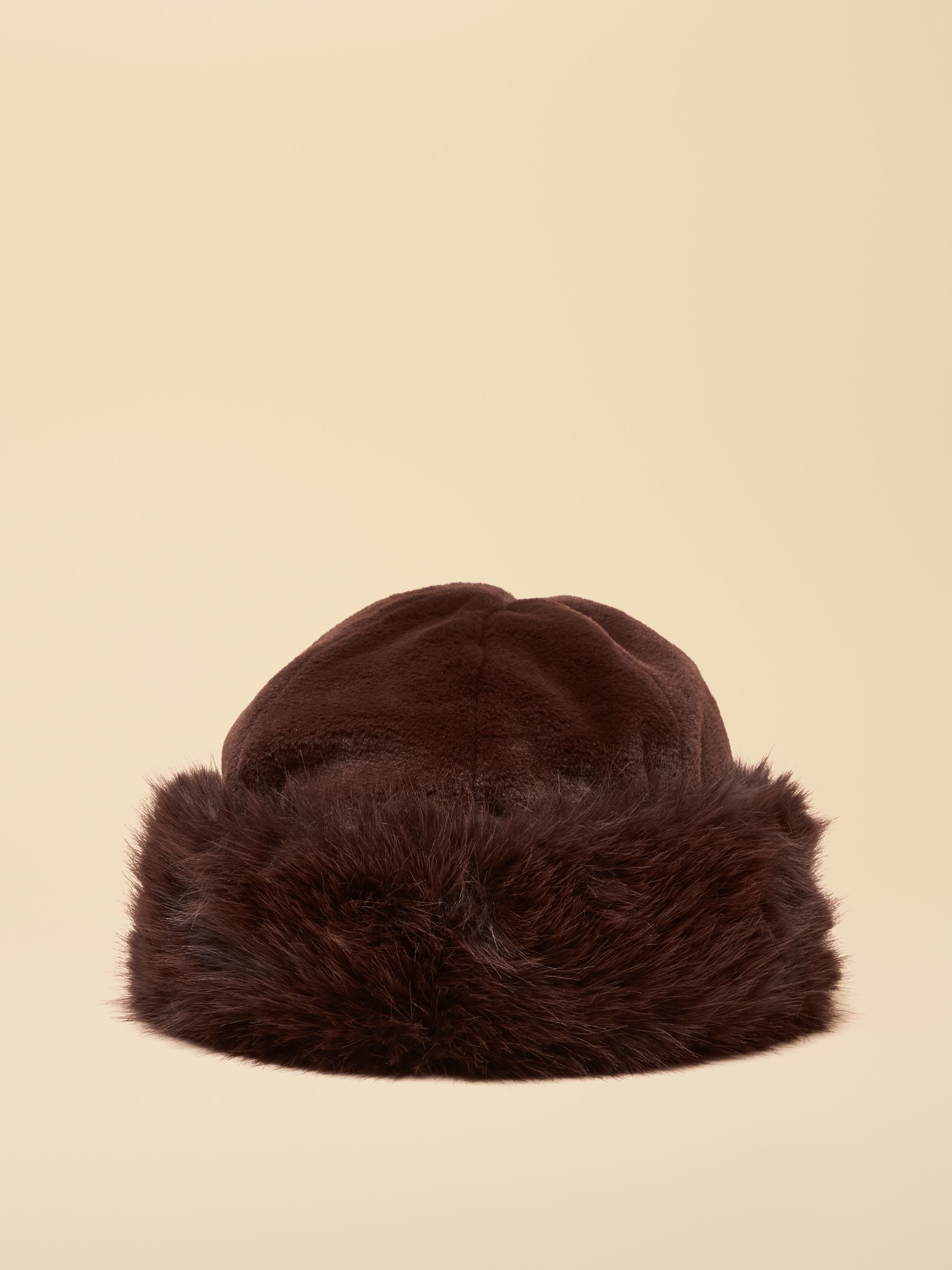 Aspen Chocolate Brown Faux Fur Hat - Image 5 of 7