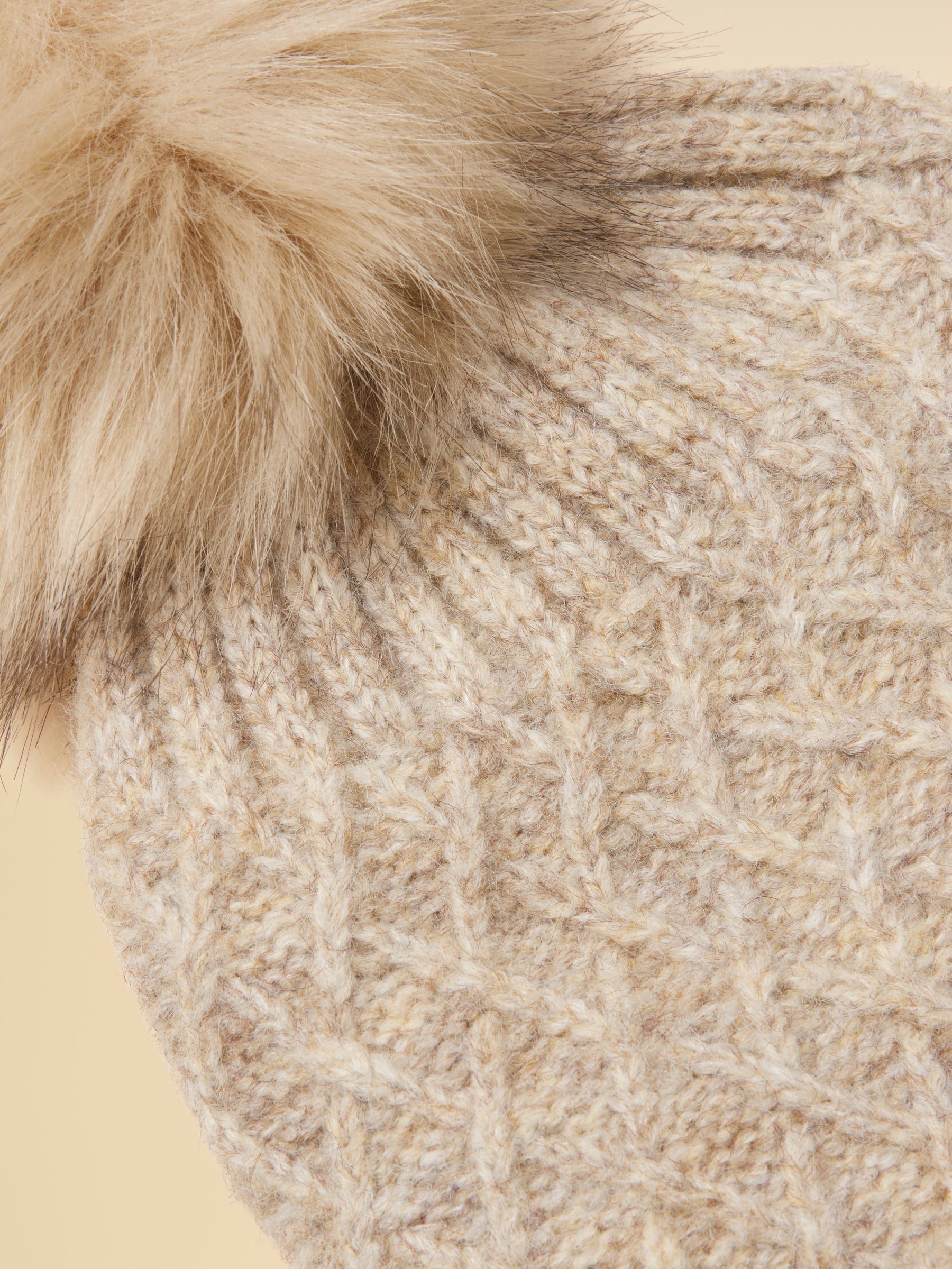 Effie Oat Knitted Bobble Hat - Image 6 of 6 Effie Oat Knitted Bobble Hat - Image 6 of 6