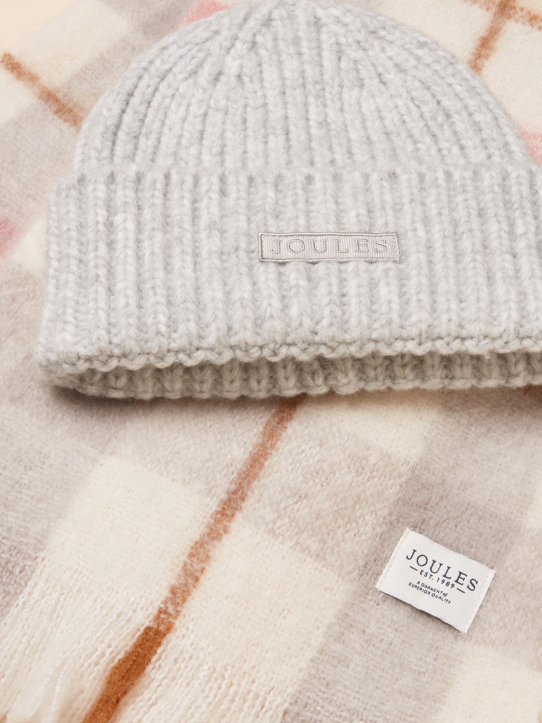 Joy Pink/Cream Hat and Scarf Set - Image 5 of 9