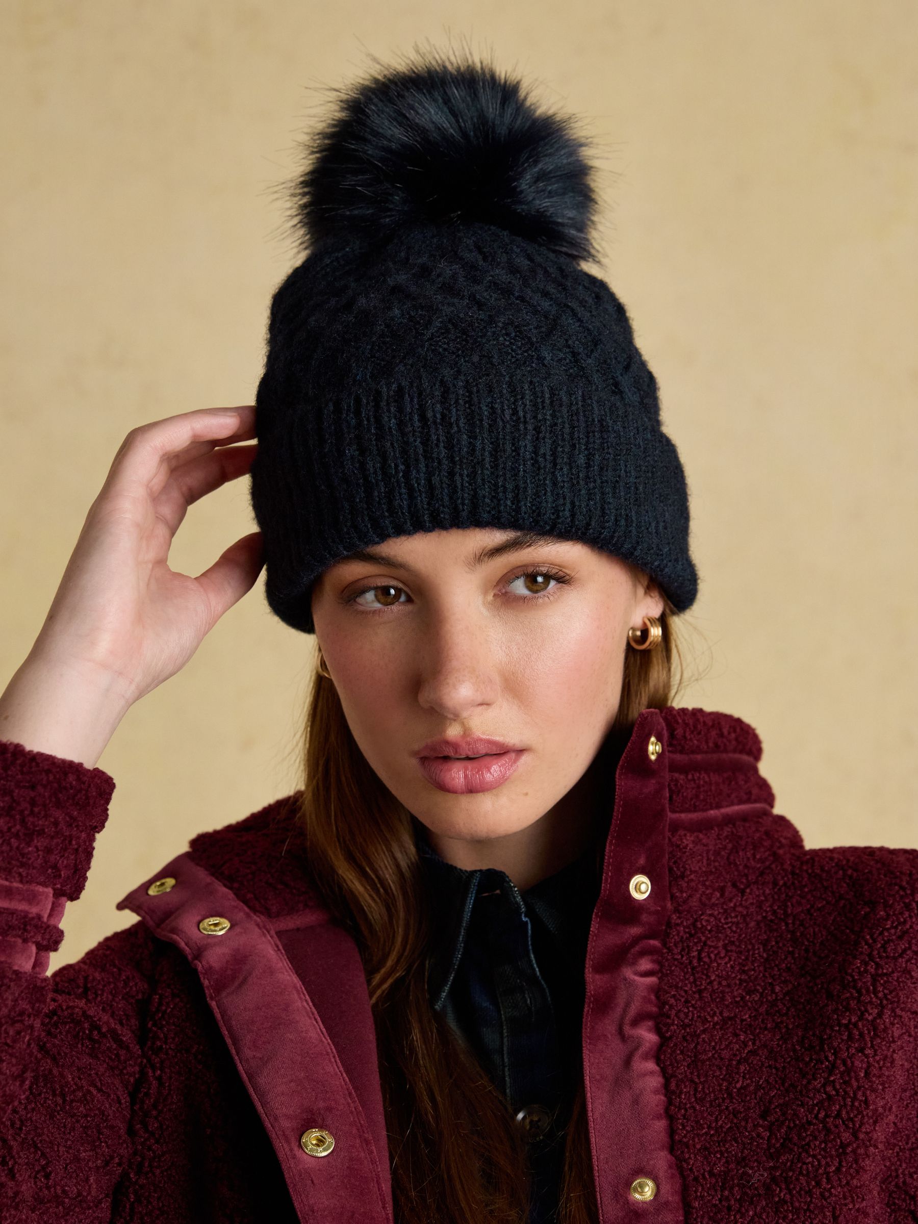 Effie Navy Knitted Bobble Hat - Image 1 of 6