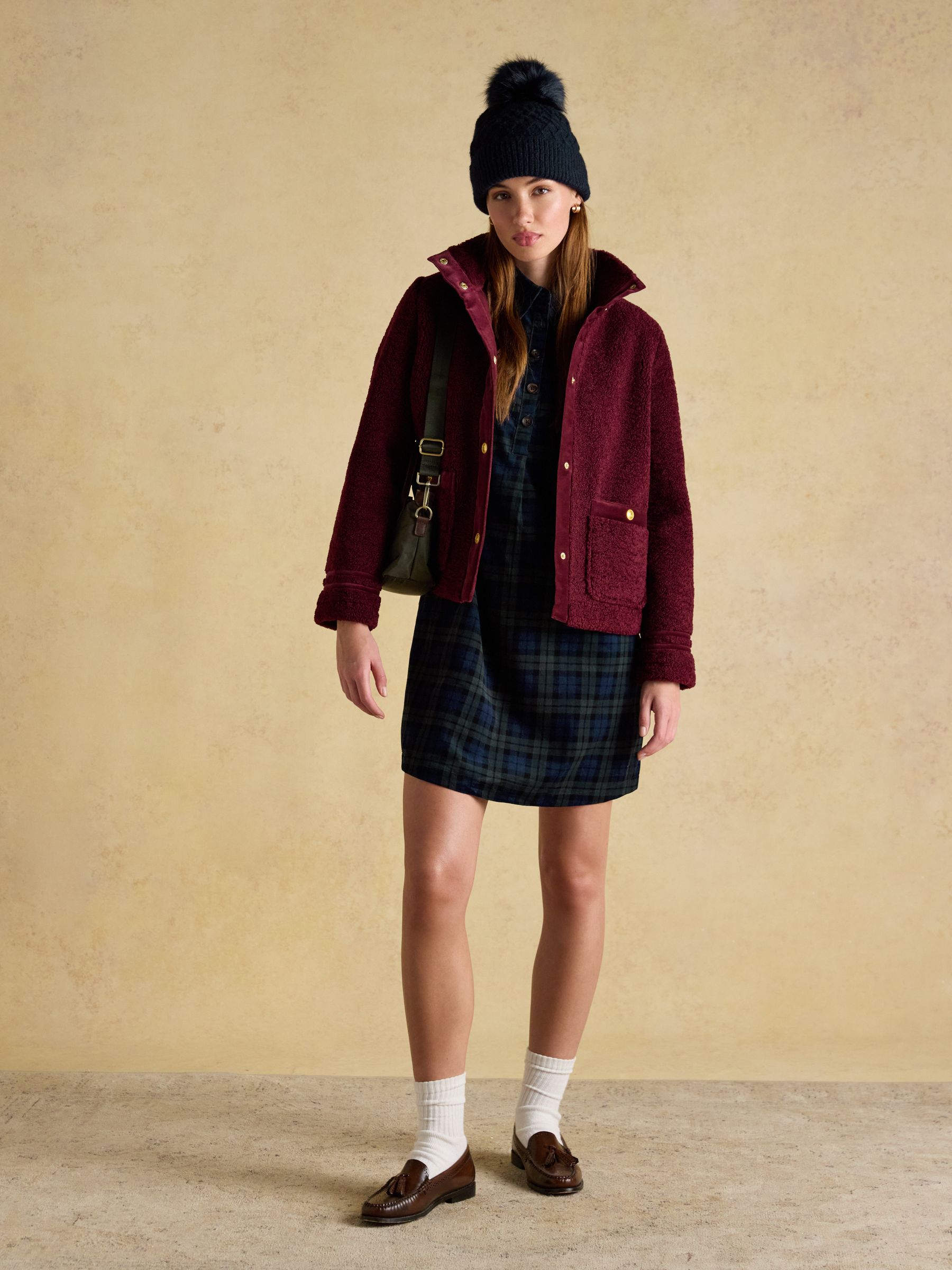 Effie Navy Knitted Bobble Hat - Image 2 of 6 Effie Navy Knitted Bobble Hat - Image 2 of 6