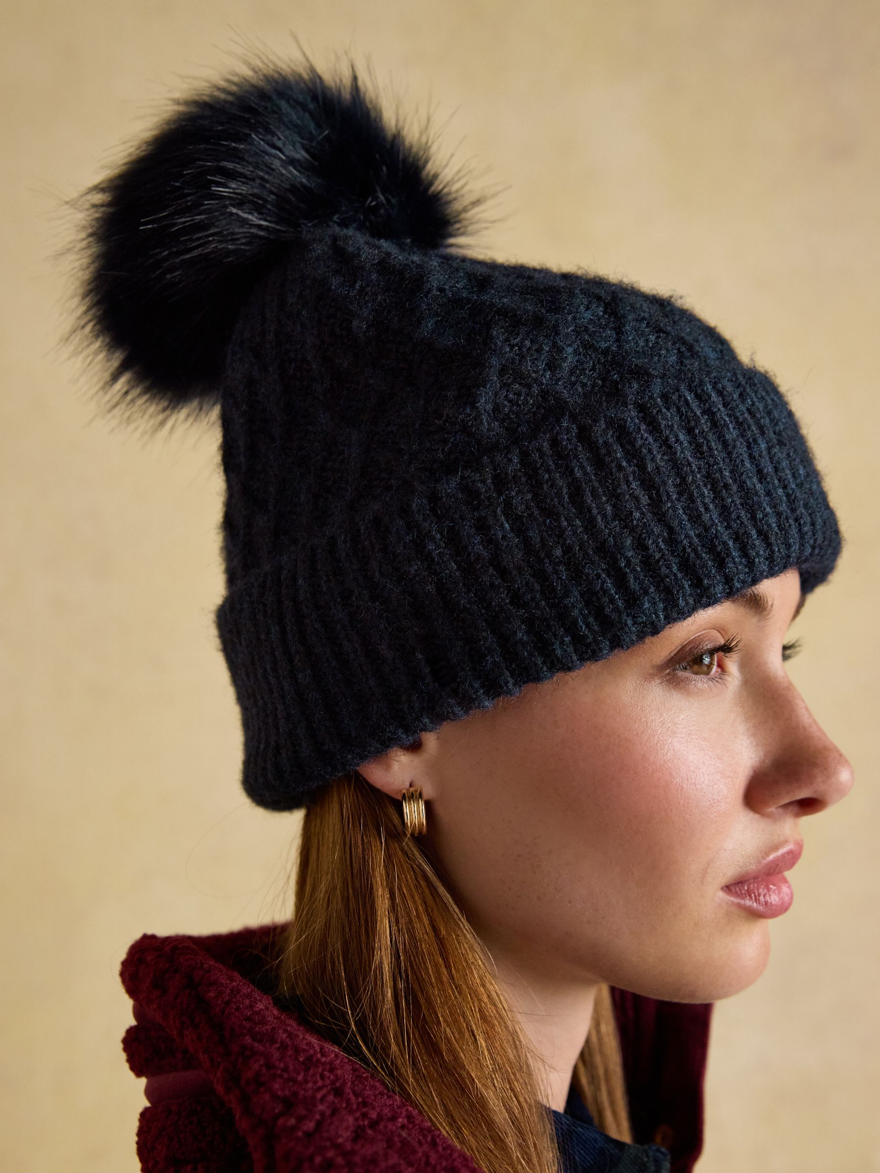 Effie Navy Knitted Bobble Hat - Image 3 of 6