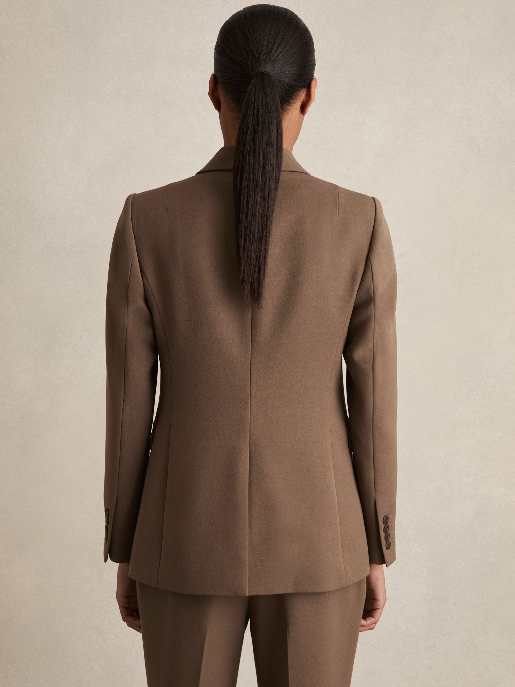 Petite Tailored Single Breasted Suit Blazer in Mink Neutral - Image 6 of 8