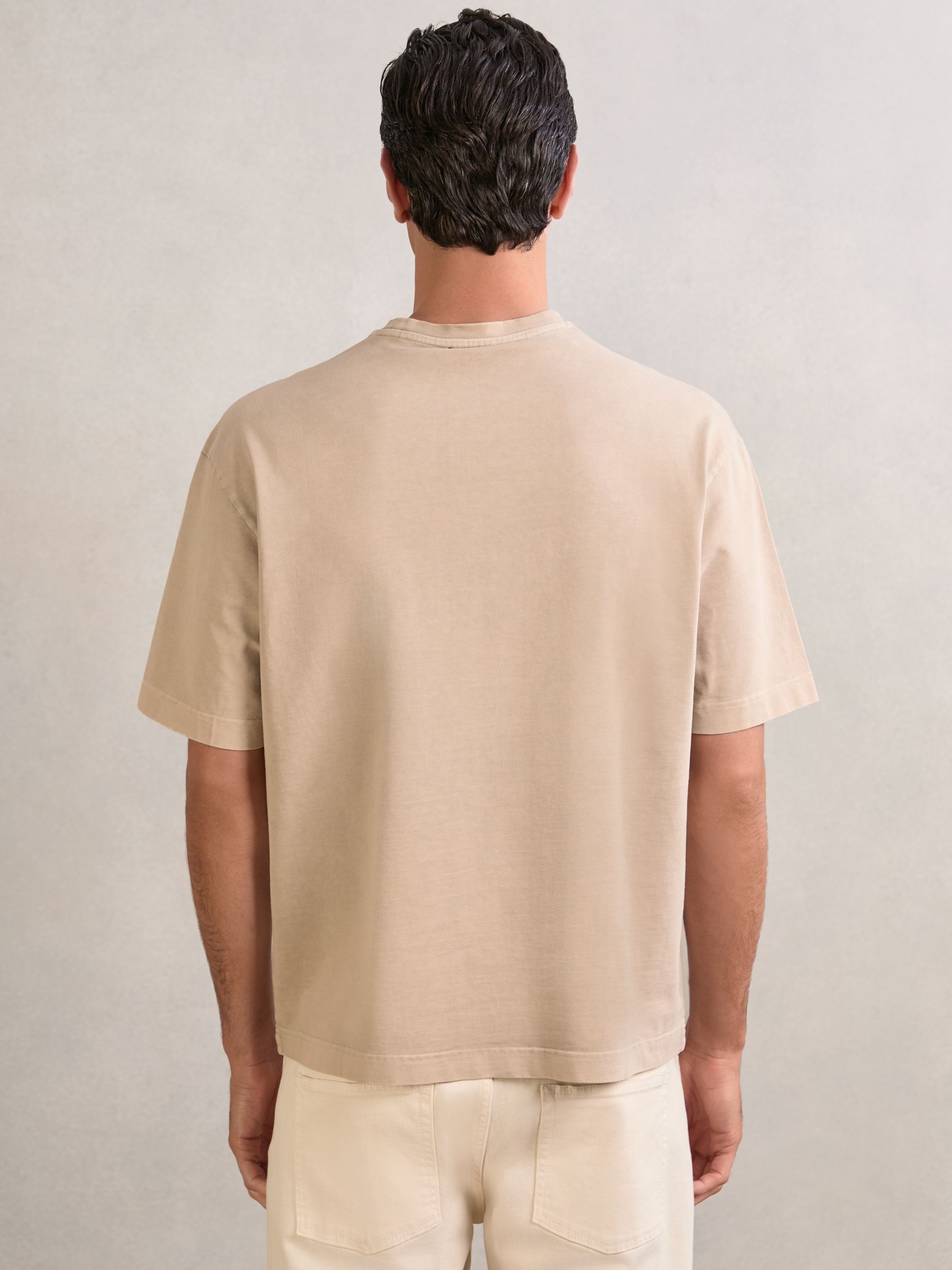 Cotton Garment-Dyed Oversize T-Shirt in Oatmeal - Image 5 of 6