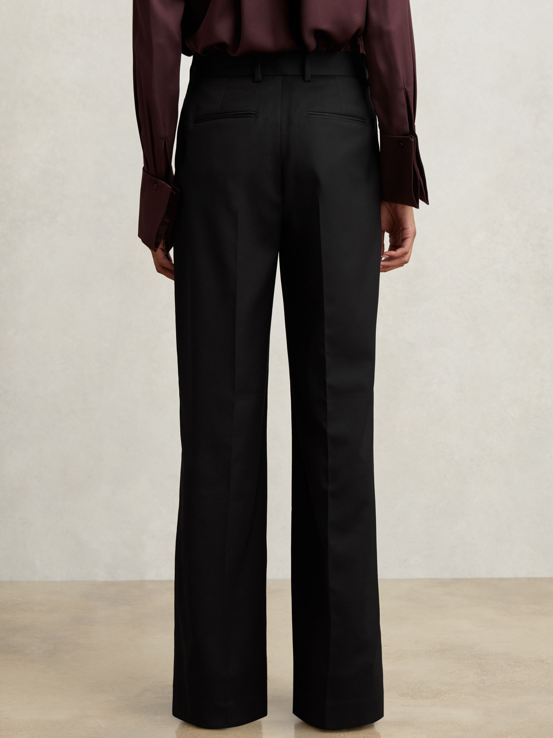 Wool-Blend Wide-Leg Suit Trousers in Black - image 4