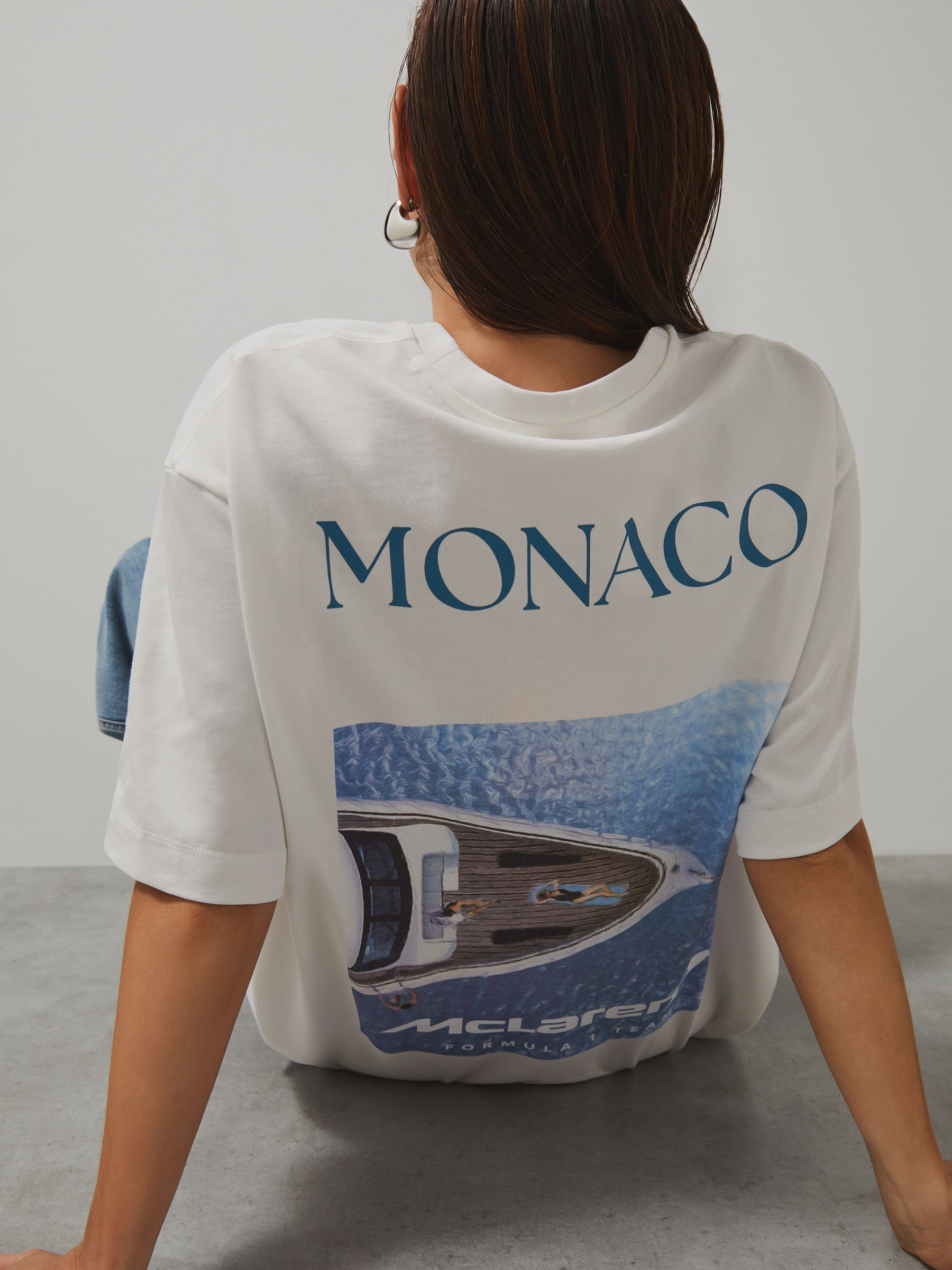 McLaren F1 Team Monaco GP T-Shirt Unisex Fit in White - Image 6 of 9
